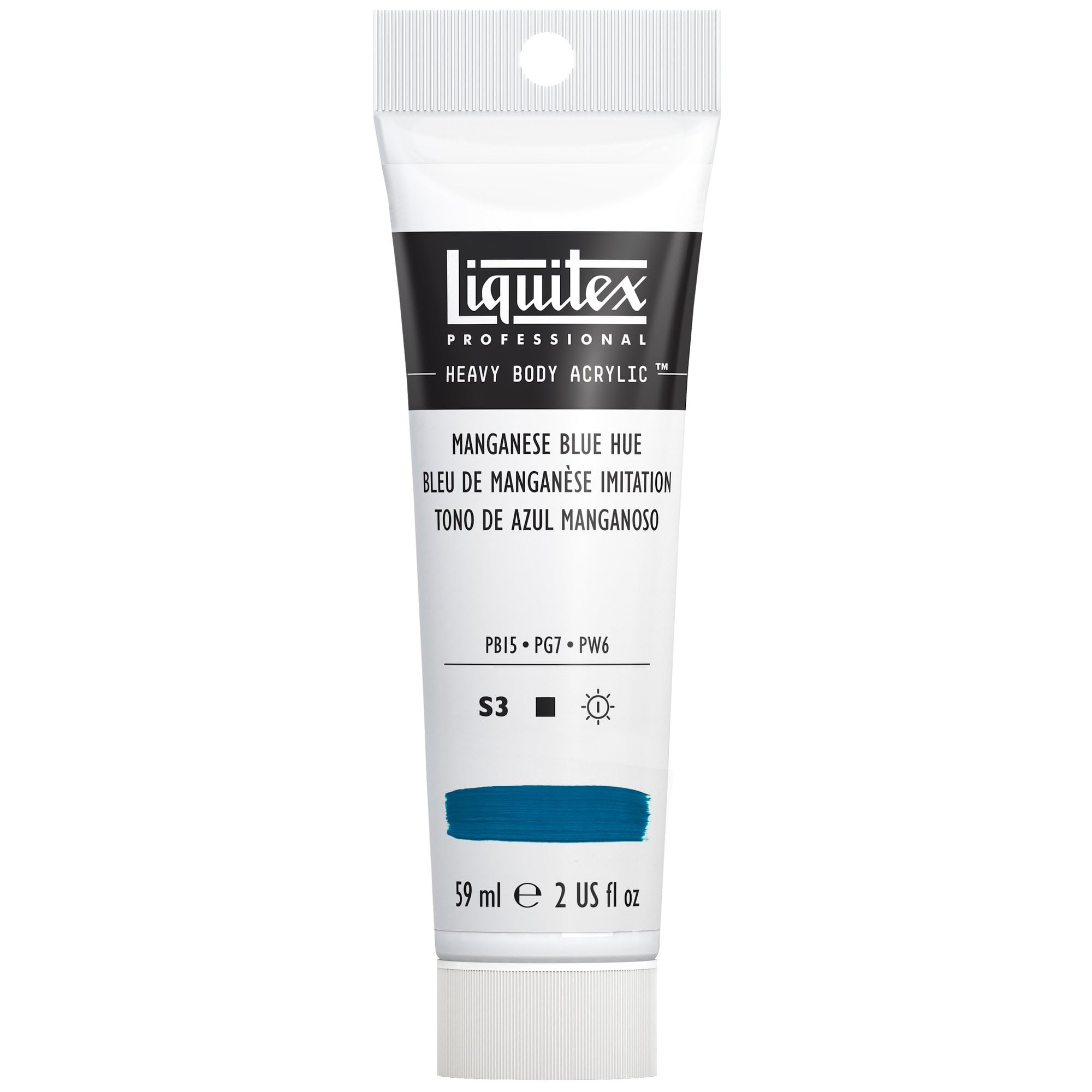 Liquitex 1045275 Professional Heavy Body Acrylfarbe in Künstlerqualität mit ausgezeichneter Lichtechtheit in buttriger Konsistenz, 59ml Tube - Manganblau Imit.