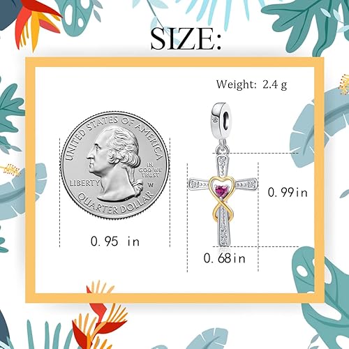 Miniatura 6 de Abalorio colgante religioso con dije de cruz con Dios, todas las cosas son posibles, se adapta a pulseras Pandora