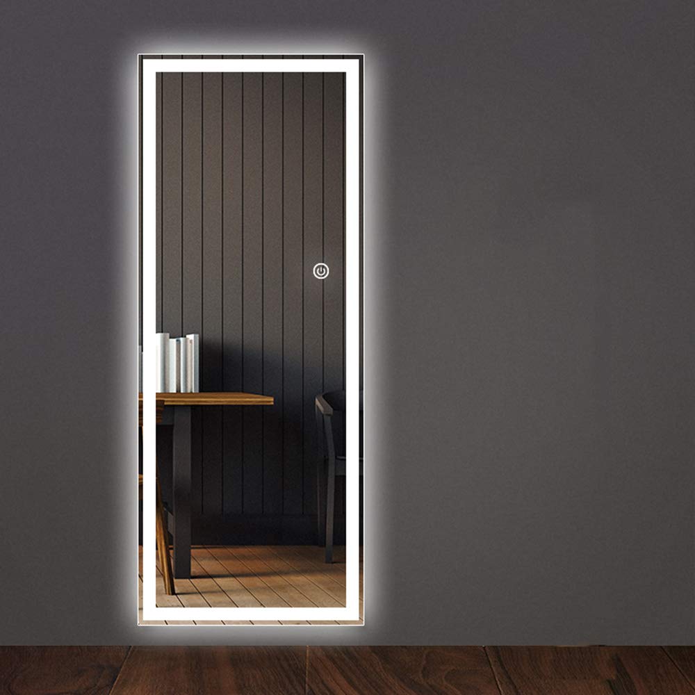 Specchio LED 50x150 cm, Grande Specchio da Bagno Senza Cornice con Illuminazione, Specchio Cosmetico Retroilluminato, Interruttore Touch Dimmerabile, per Ingresso/Soggiorno/Camera