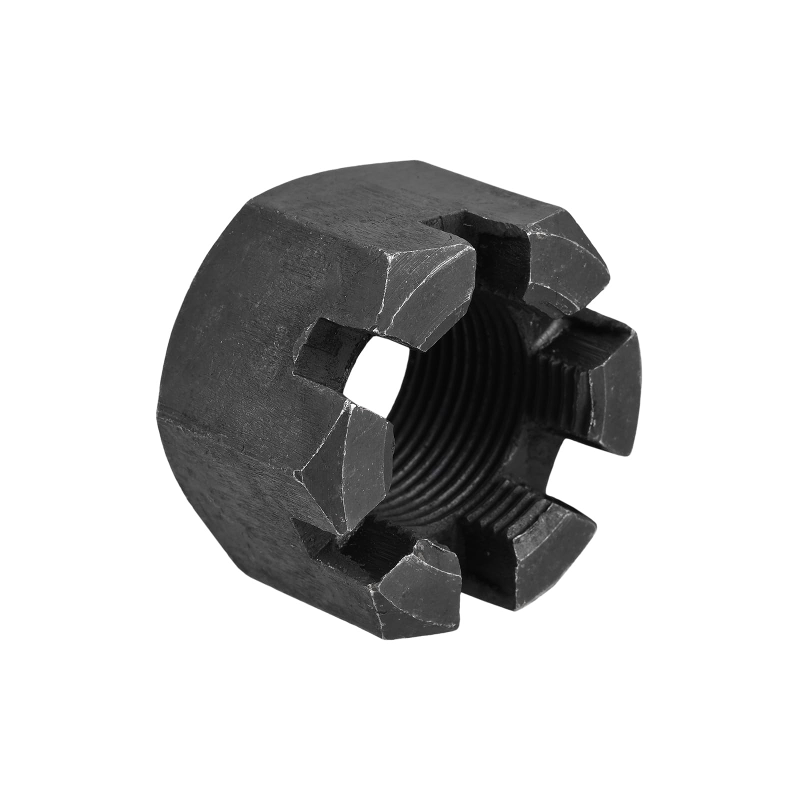 QUARKZMAN Dado Esagonale Scanalato M30x2mm Dadi Esagonali in Acciaio al Carbonio Classe 4.8 Nero 3 Pezzi