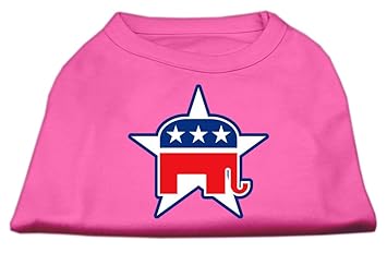 Mirage Pet Products 8-Inch Republican Screen Print Shirt for Pets, X-Small, Bright Pink