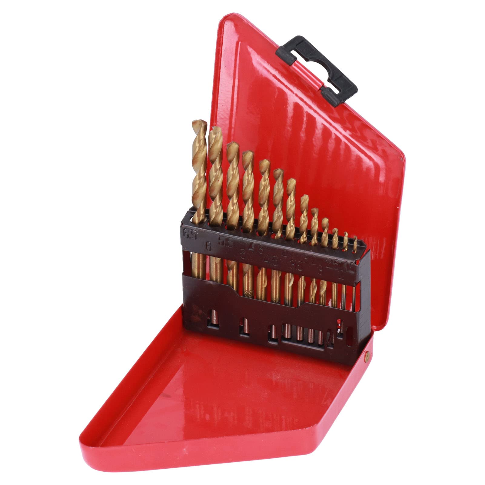 Respicefinem 13Pcs Drill Bits Fast Change Hss for Wood Metal Cutting. 6. 5Mm Shank with Casesilver (Gold)