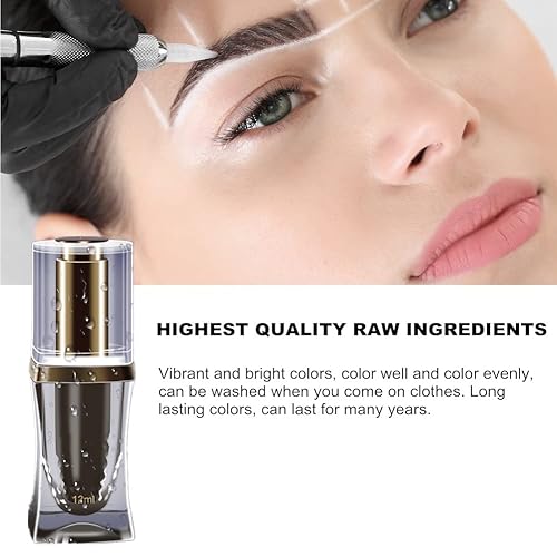 Miniatura 2 de Pigmentos permanentes para cejas de maquillaje 0.4 fl oz, PMU y procedimiento de microblading Pigmento de tatuaje para artistas (marrón oscuro)
