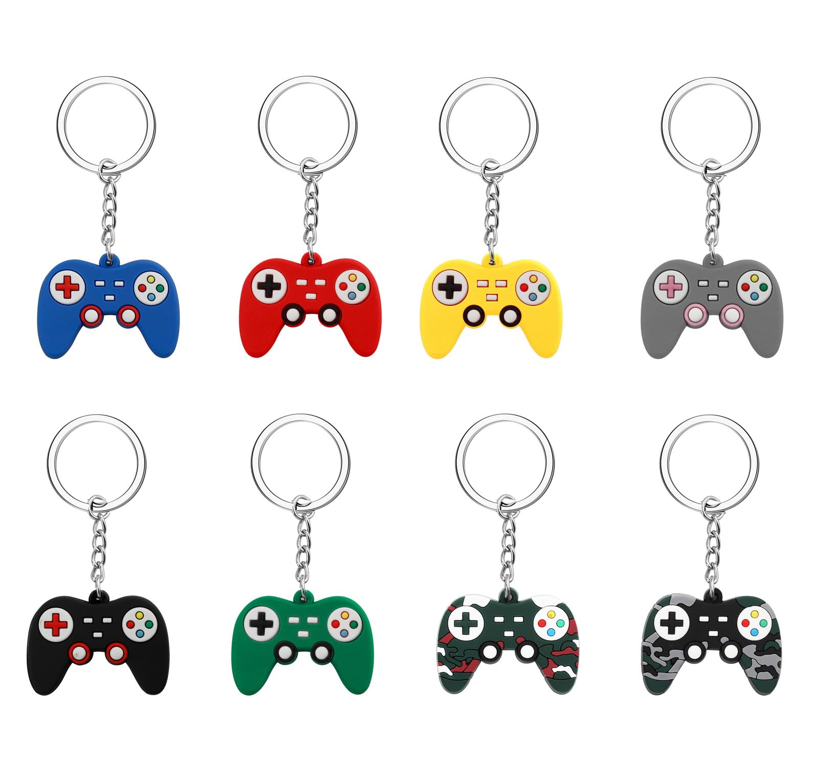 Yafe 8 pcs Gaming Party Bag Fillers, Game Party Bag Fillers for Boys Keyrings Keychains Favours Gifts Decorations Gift for Birthday Party Bags Teenager Boys Gifts