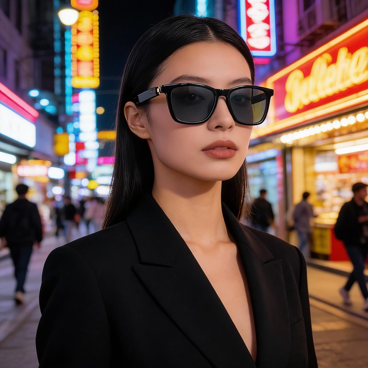 APOPHENIA Smart Bluetooth Glasses,Anti Blue Light/Polarized Magnetic Sunglasses for Men Women,UV400 Protection,Real-time Translation,for Indoor/Outdoor (with Black Lenses)