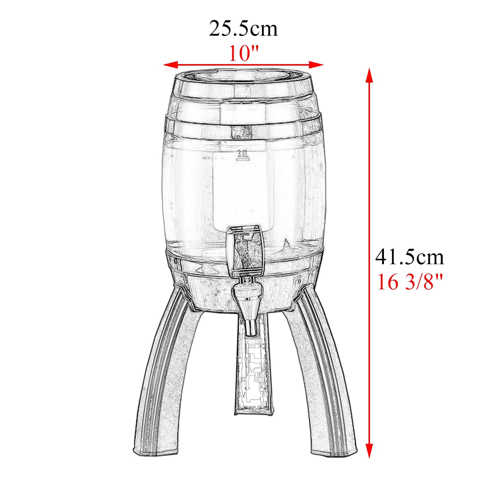 UrbanUp Dispensador de Cerveza Torre de Cerveza con Soporte Desmontable, Dispensador de Bebidas para Mimosa, Torre de Bebidas de 3 L para Mimosa, Enfriador de Bebidas Transparente y Brillante(Silver)