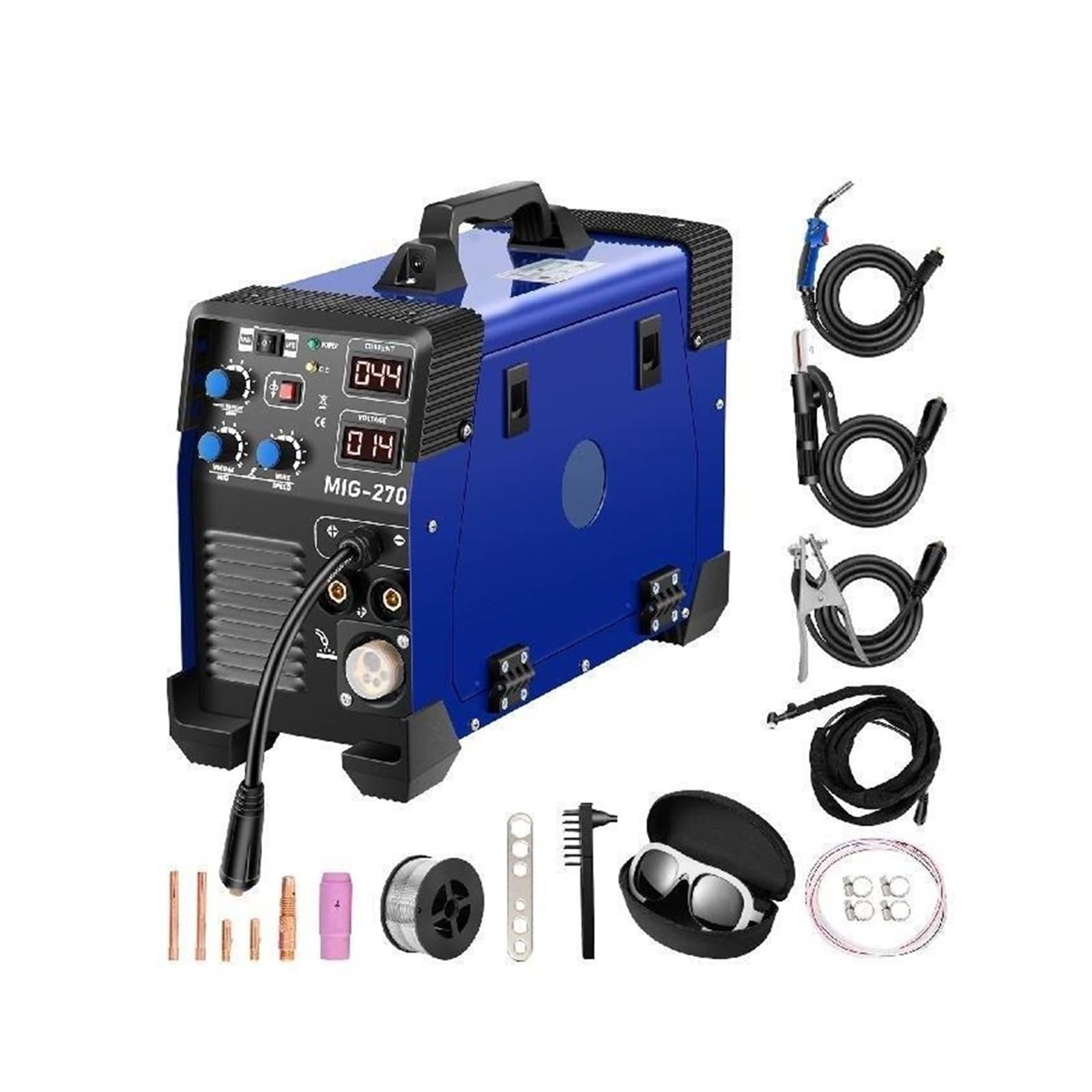 Saldatrice MIG Combo 3 in 1 160 A 250 A 270 A MMA TIG IGBT DC Inverter portatile con alimentazione a filo animato, saldatrice a gas Per uso fai da te(MIG-270A)
