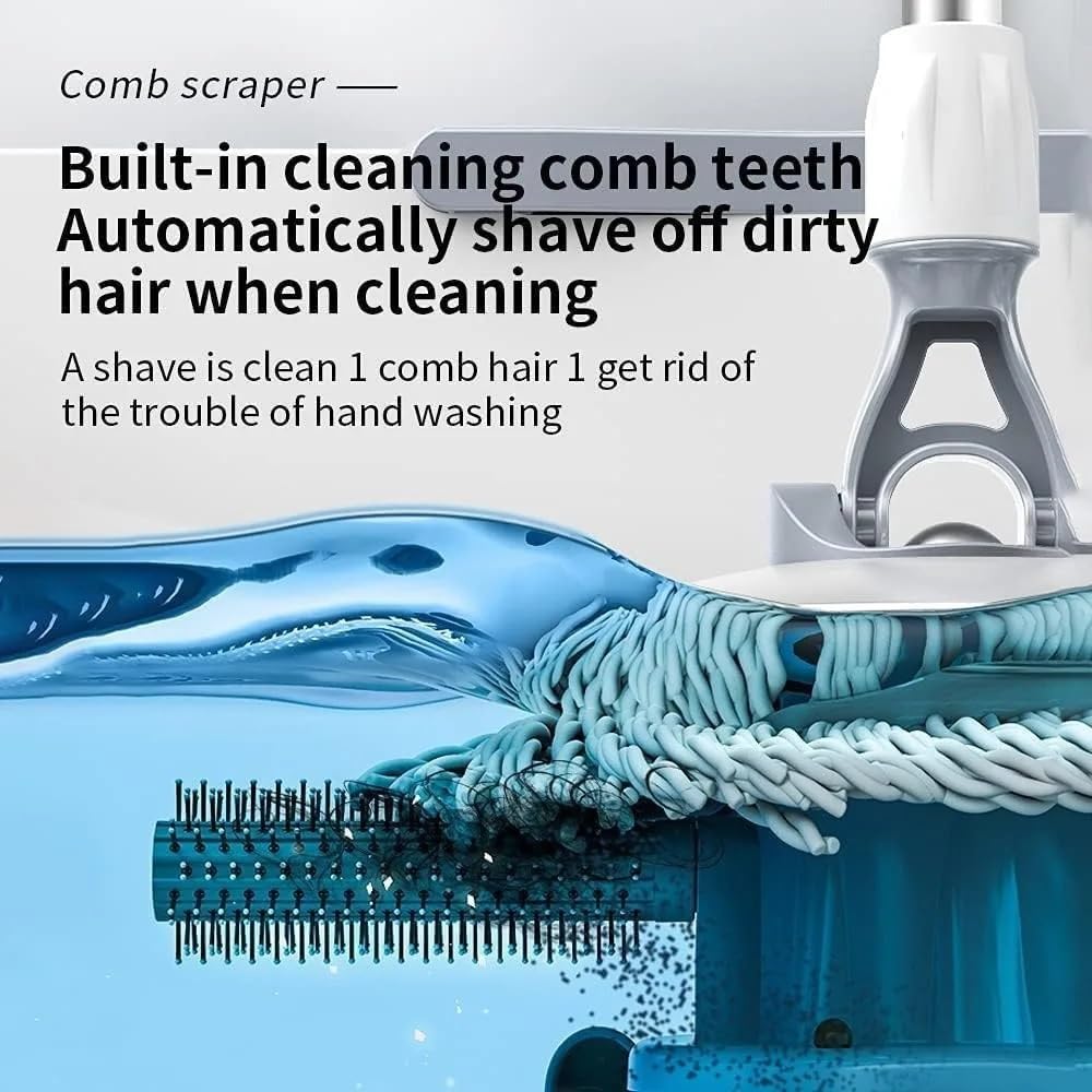 zestaw do czyszczenia zestaw do czyszczenia basenu Mop obrotowy wiadro 360 obrotowy system czyszczenia podłóg z 6 wymiennymi wkładami z mikrofibry, 62" przedłużona rączka