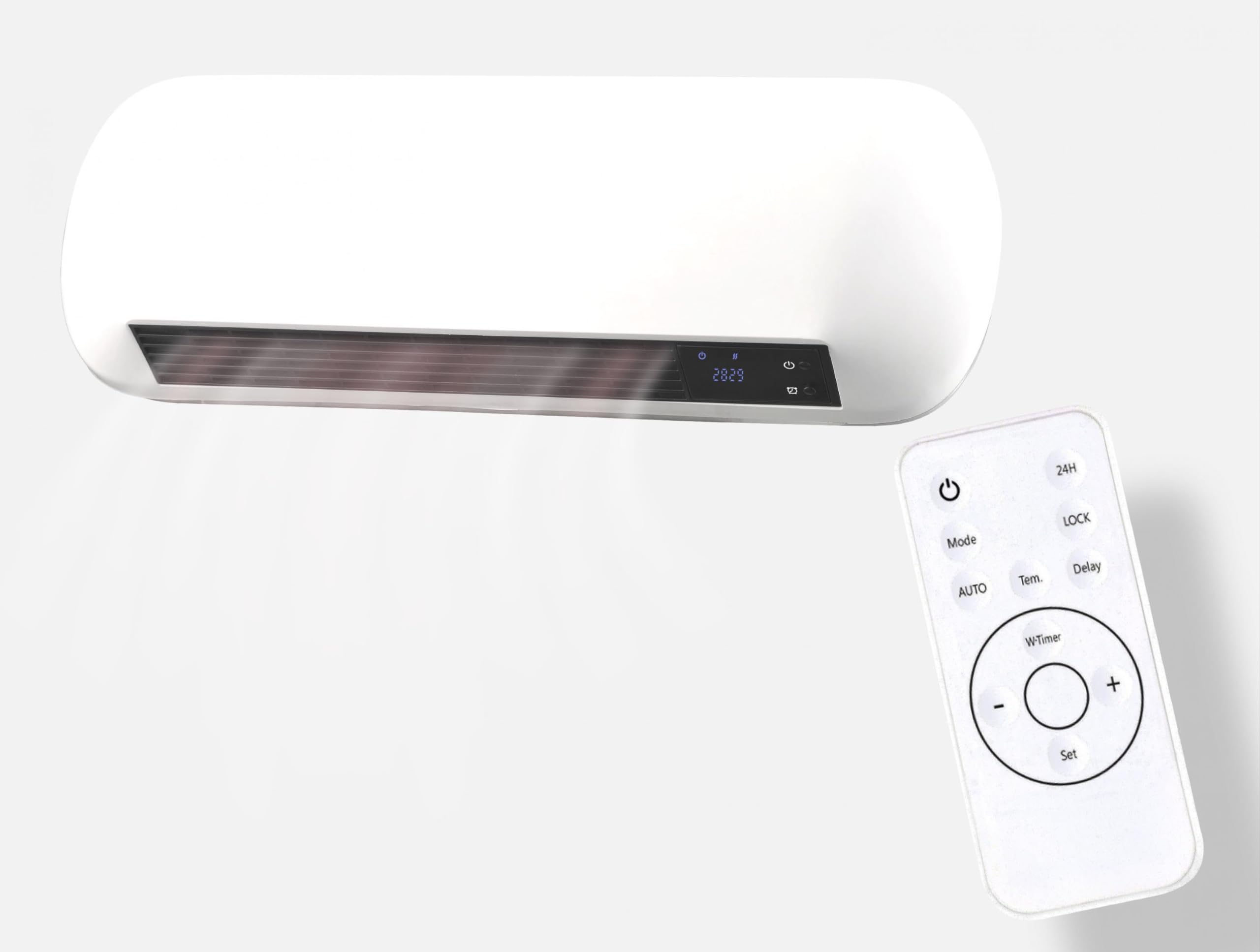 PUR LINE | Riscaldatore split da parete in ceramica da 2000 W con telecomando, tecnologia a risparmio energetico e design moderno - Riscaldatore con telecomando da 2000 W