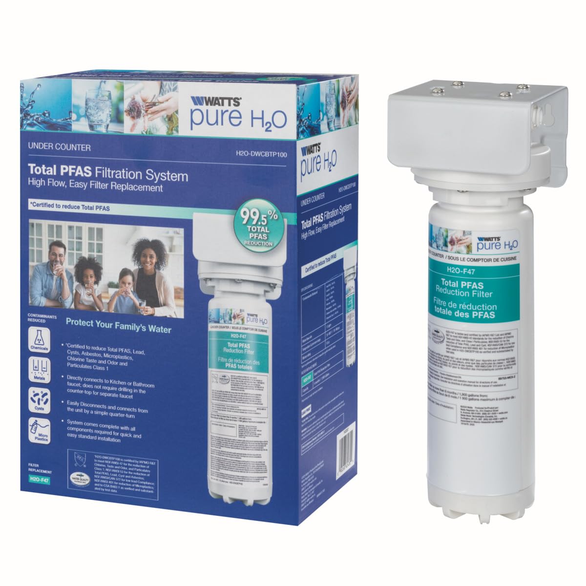 Watts Premier H2O-DWCBTP100 Single-Stage Total PFAS Reduction Under Counter Water Filtration System Reduces Forever Chemicals High Flow Rate — view 5