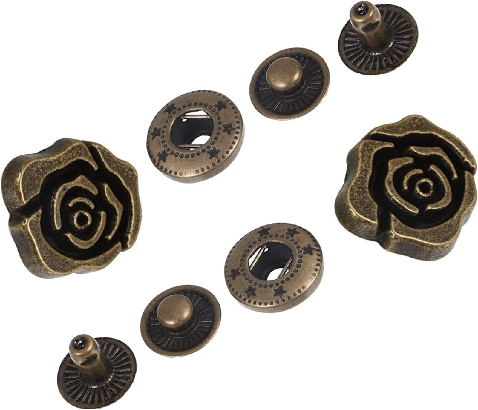 Broches para Tela, Botones a presión, Cierres for Ropa, Bricolaje, 10 Juegos tridimensionales