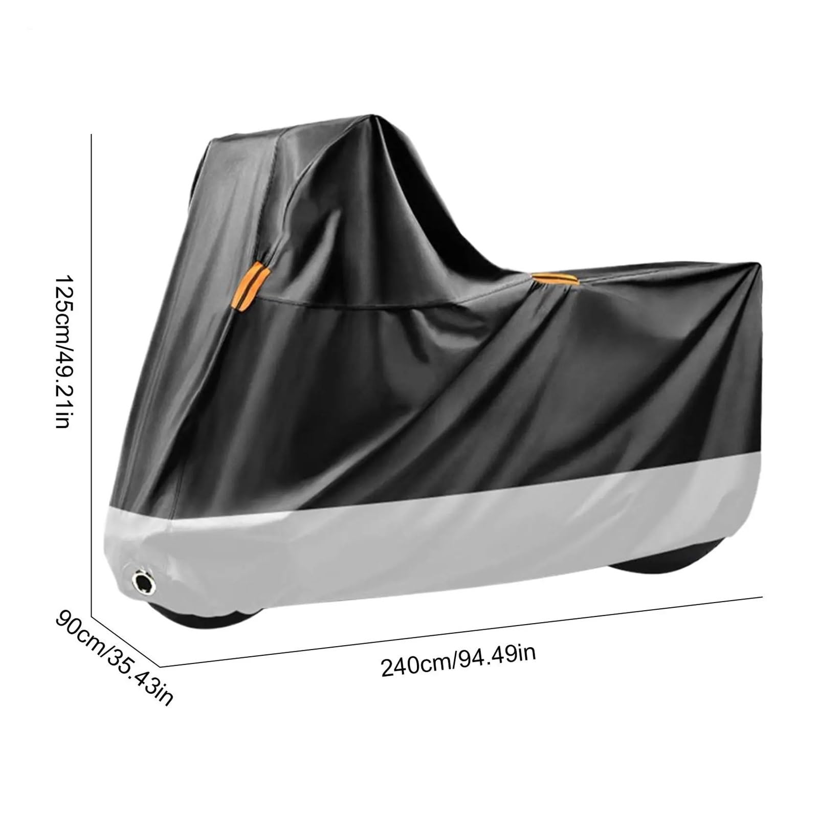 Motorradplane mit Schlossloch Für Wüstenroller Wasserdicht Für Touren Motorradschutz Winddicht Schützender Schattenschutz Tragbares Motorrad(Black Orange M)