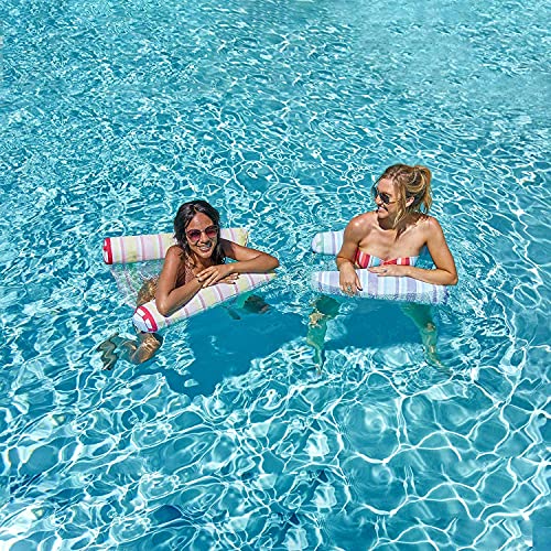 image for Sloosh 2 Sets 4-in-1 Hammock Inflatable Pool Float with Air Pump, Prem