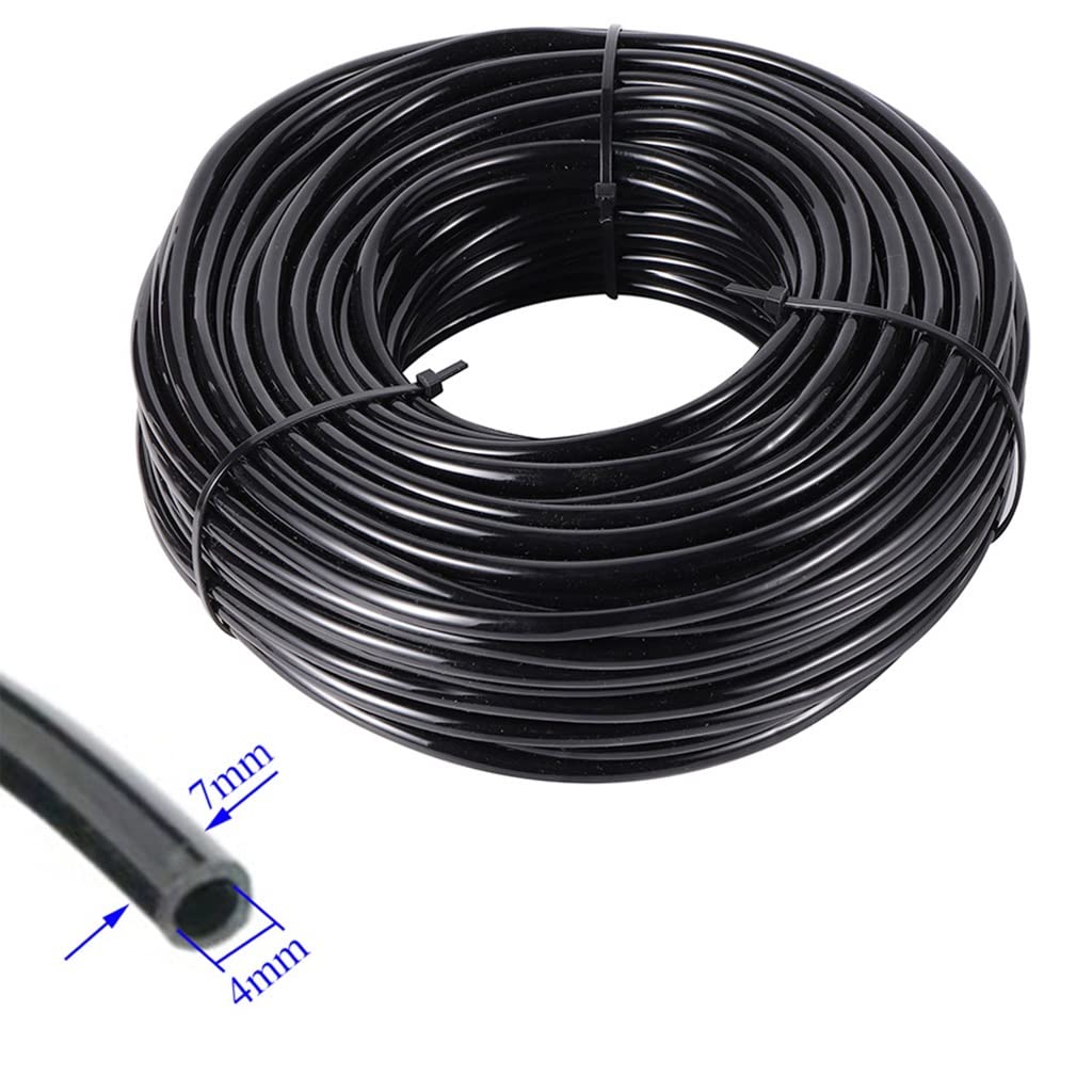 Tuyau de Micro-Irrigation, Micro Tuyau d'arrosage de Jardin en PVC, 4/7mm, Noir, 10m/20m/40m(40M)