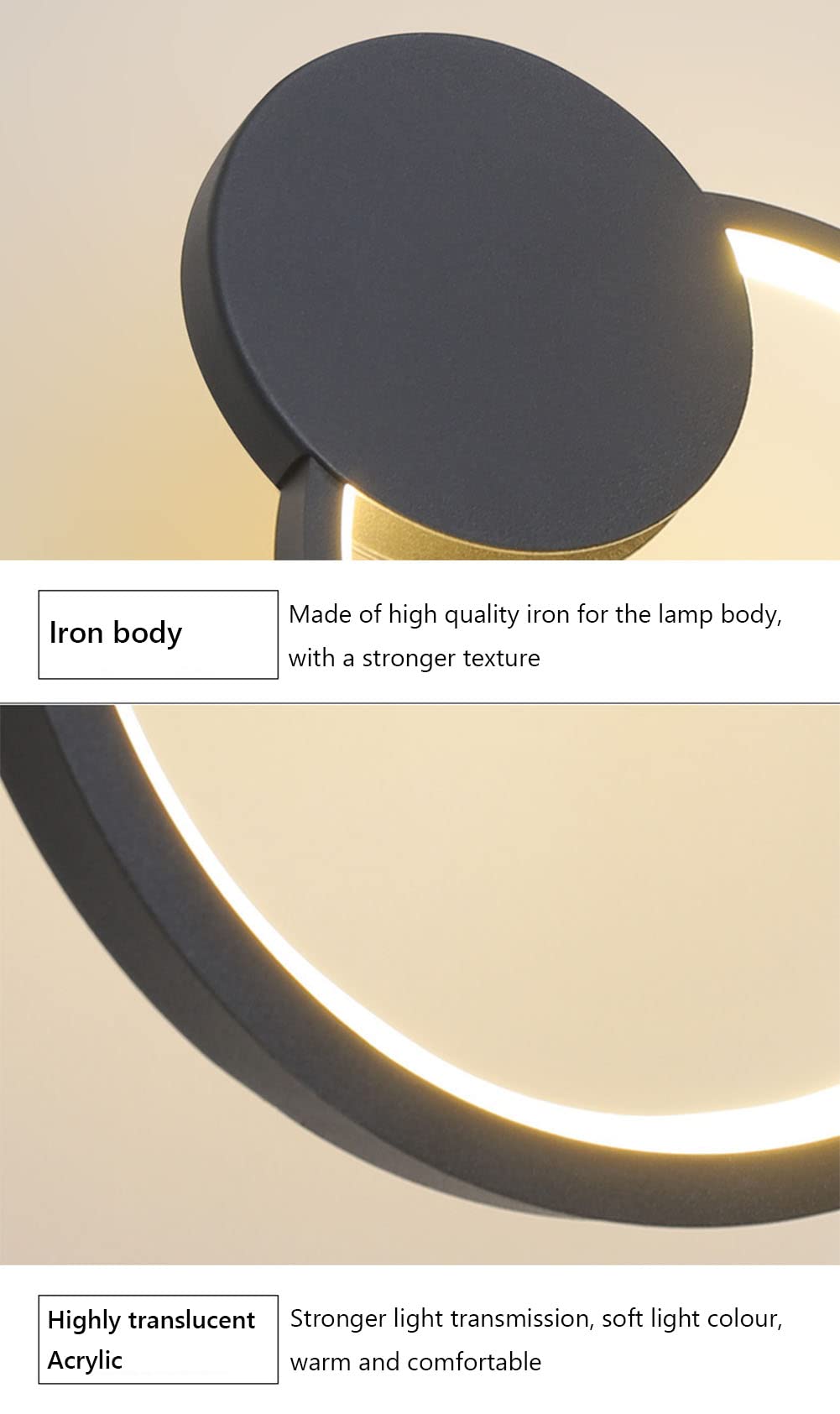 Suspension LED 12 W, lustre moderne pour salon, chambre à coucher, cage d'escalier, design art déco