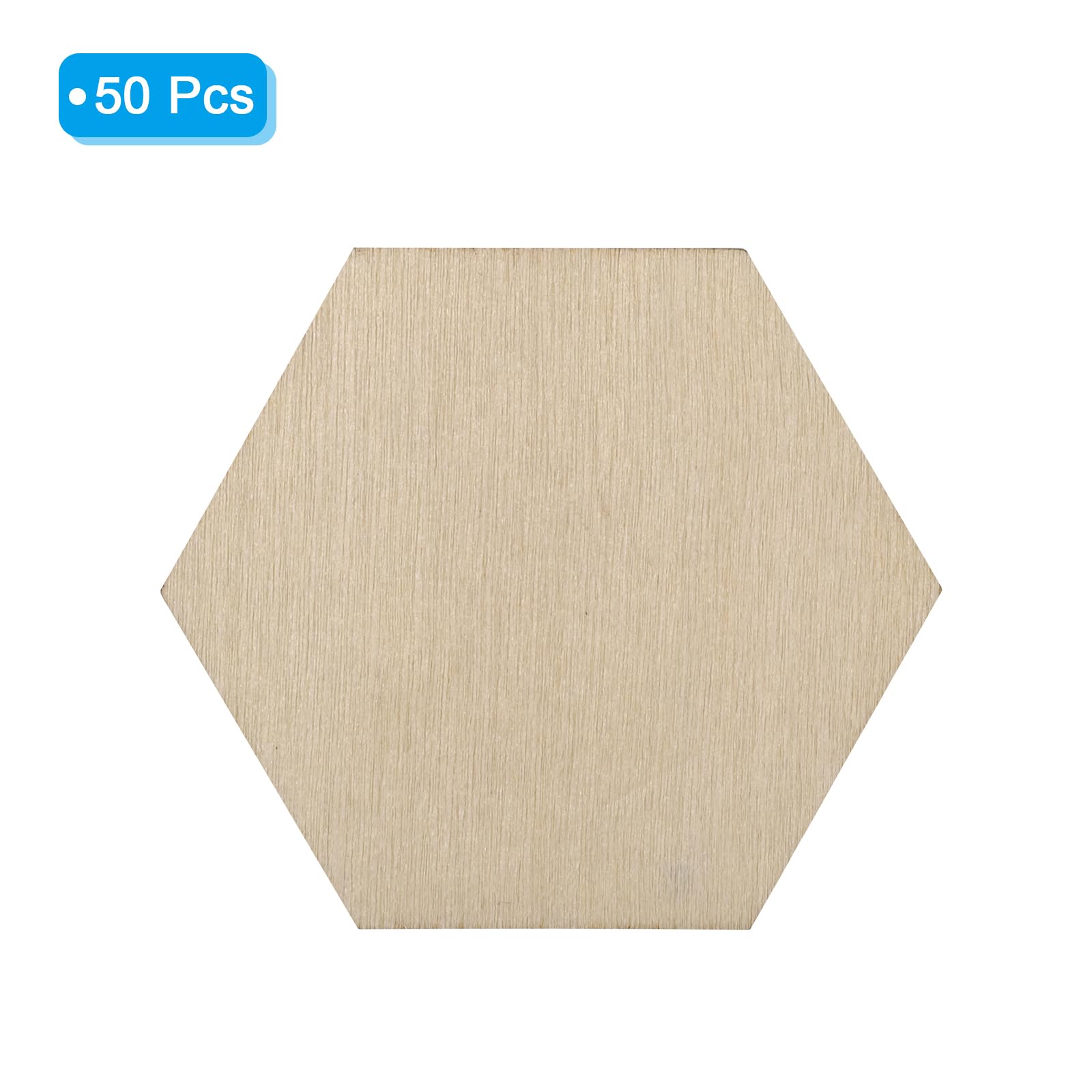 PATIKIL 2.4 Inch Unfinished Hexagon Wood Slices - Image 3
