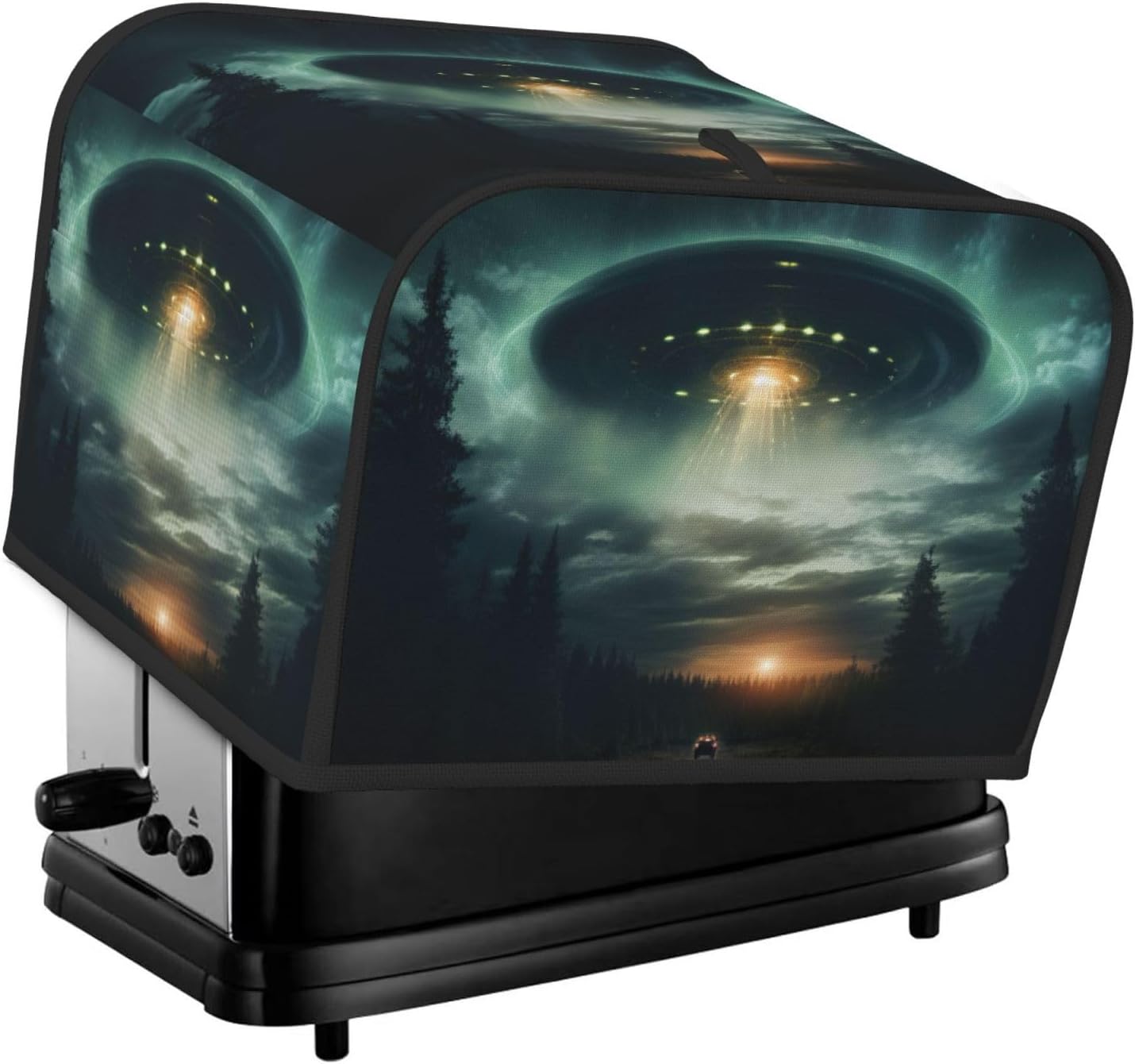 Ufo At Night Print 4-Slice Toaster Cover Kitchen Appliance For Bread Home Protector Daily Usability