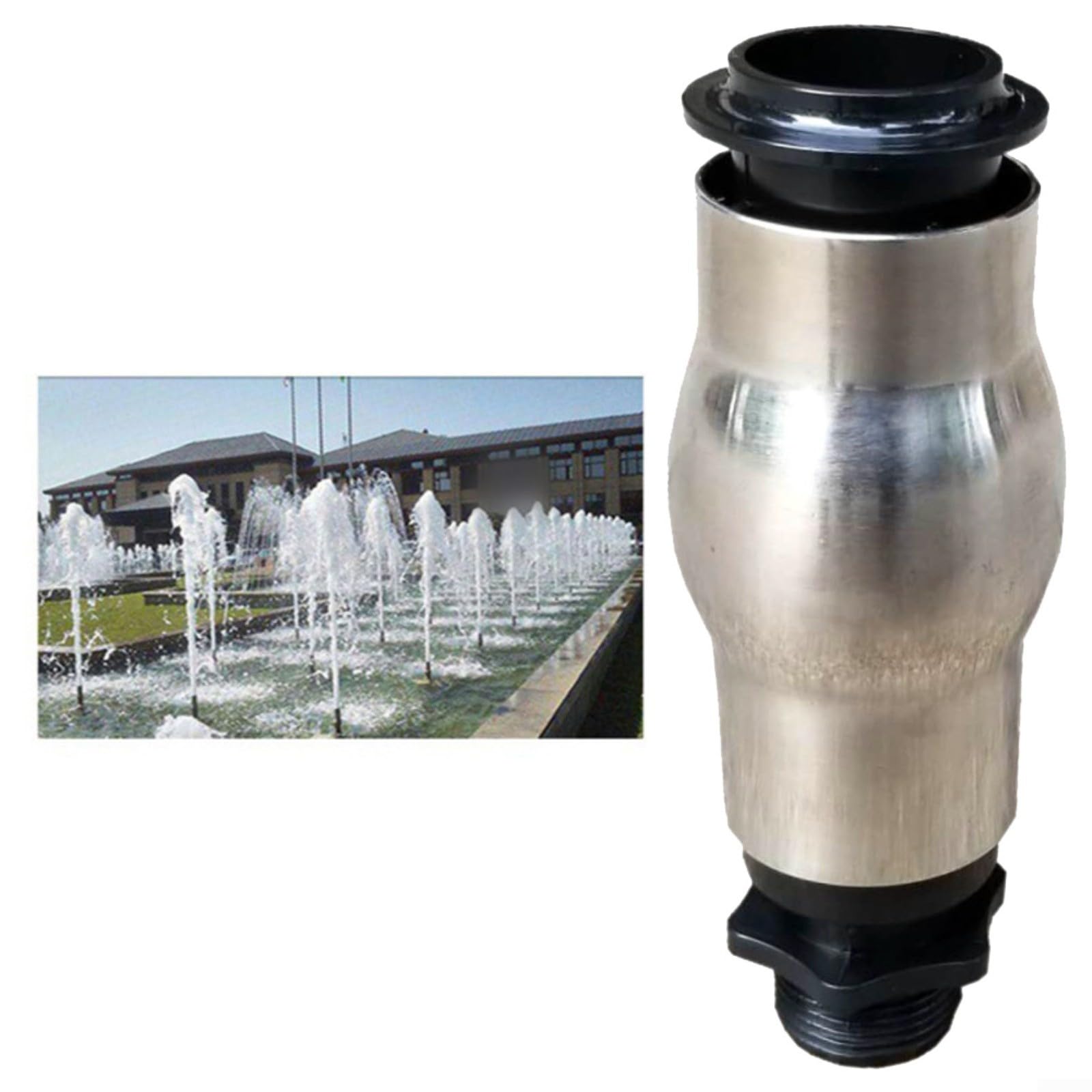 Ugello a spruzzo per fontana in acciaio inox 304, filettatura maschio G1, spruzzatore d'acqua schiumoso per pompa da giardino, laghetto, effetto