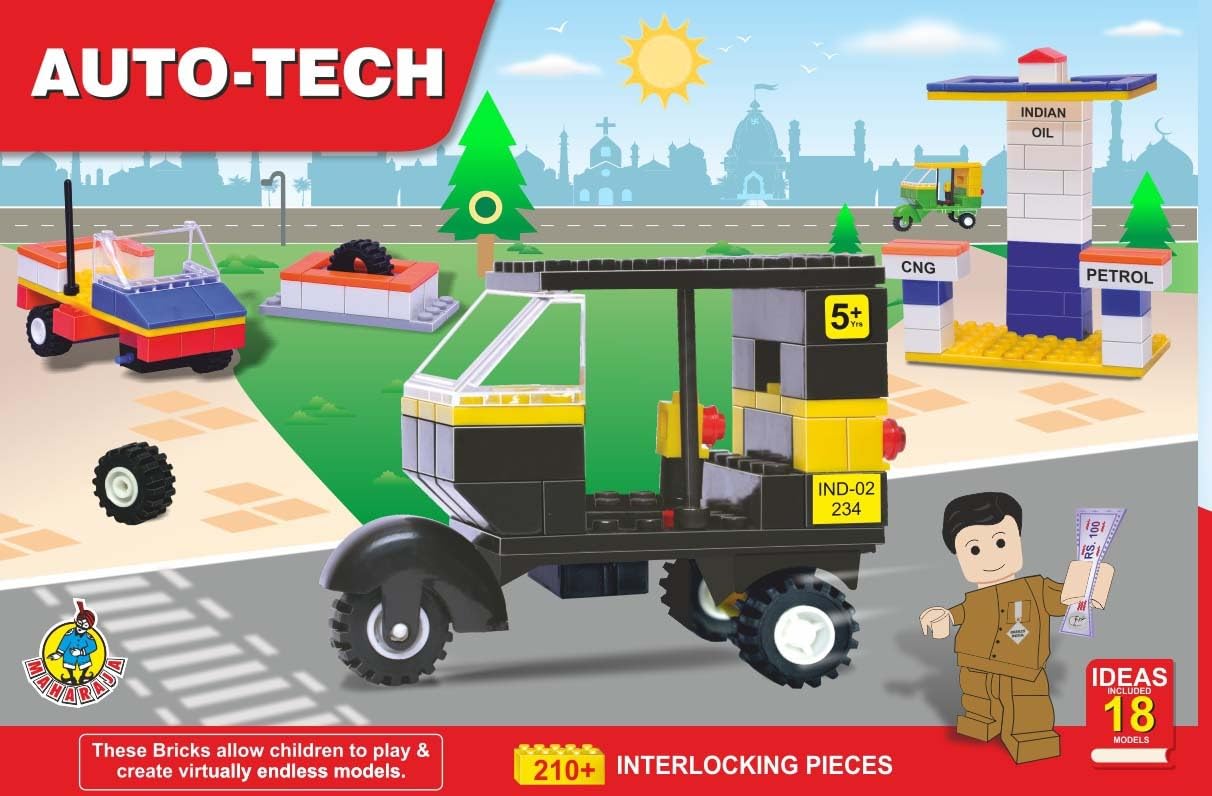 Maharaja Auto-Tech Building Construction Blocks Set for Kids & Adults | Suitable for 5+ Years | 210+pcs of Blocks | Support More Than 18+ Models (Maha Auto-Tech RP058)