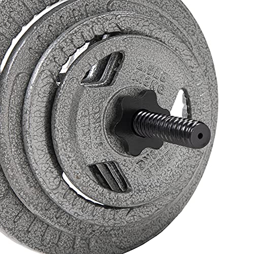 Image of Signature Fitness Standard Threaded Curl Barbell Curl Bar with Collars, 48 inch, Black
