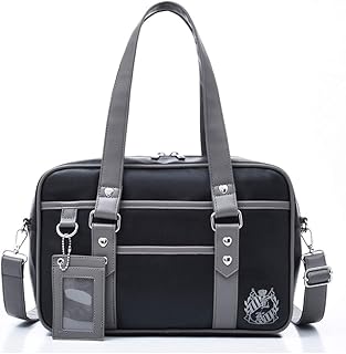 Borsa da scuola giapponese borsa in pelle PU Duffle Bag High School Studenti Ita Bag JK Uniform Bag, Nero (Nero ), Taglia unica