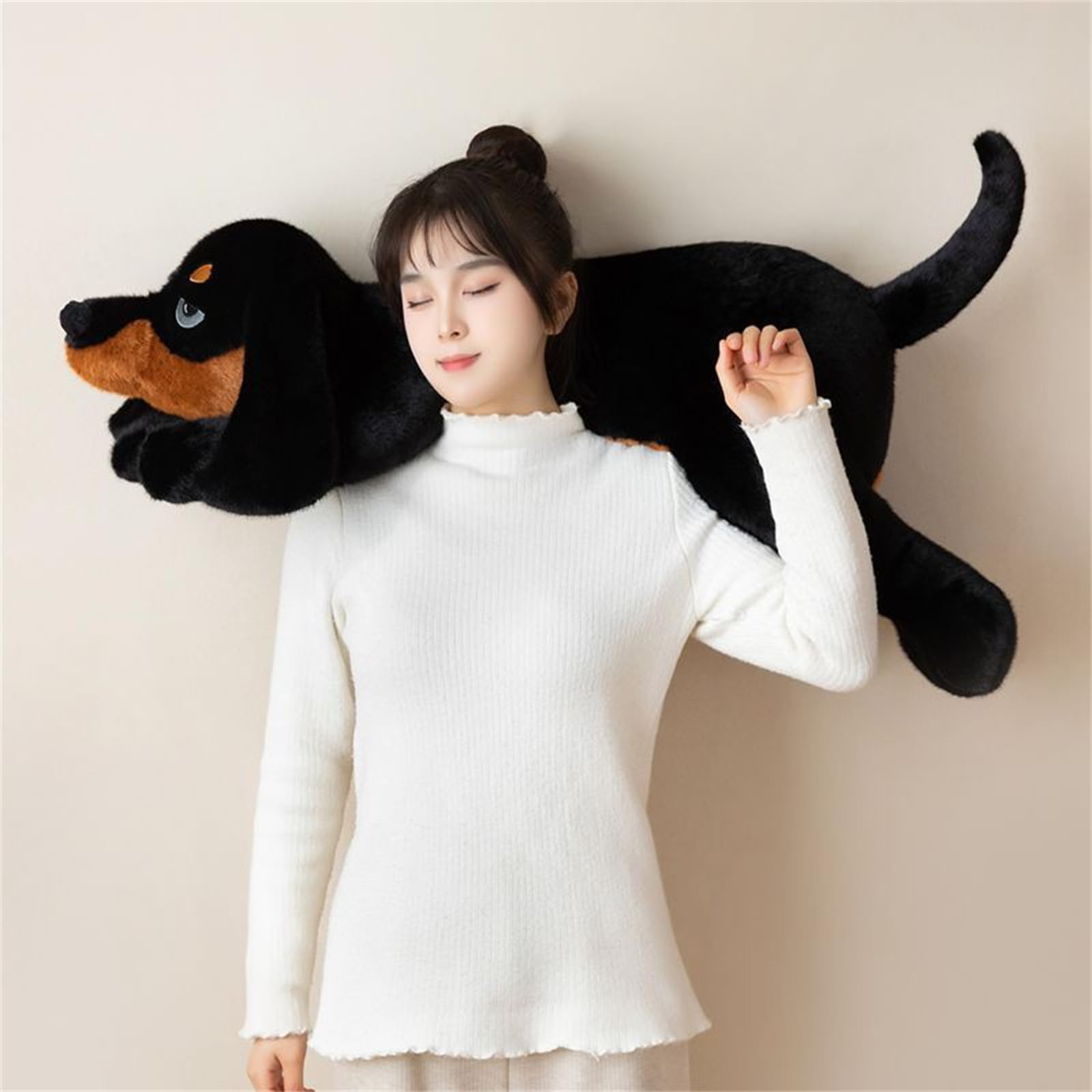 Lang Riesen Plüschhund Kuscheltier XXL Dackel Stofftier Dalmatiner Plüschtier,Liegende Plüschhund,Niedliches Kuscheltier,Lebensecht Plüschtier Spielzeug,Geschenke für Mädchen Jungen (100cm,Dalmatiner)