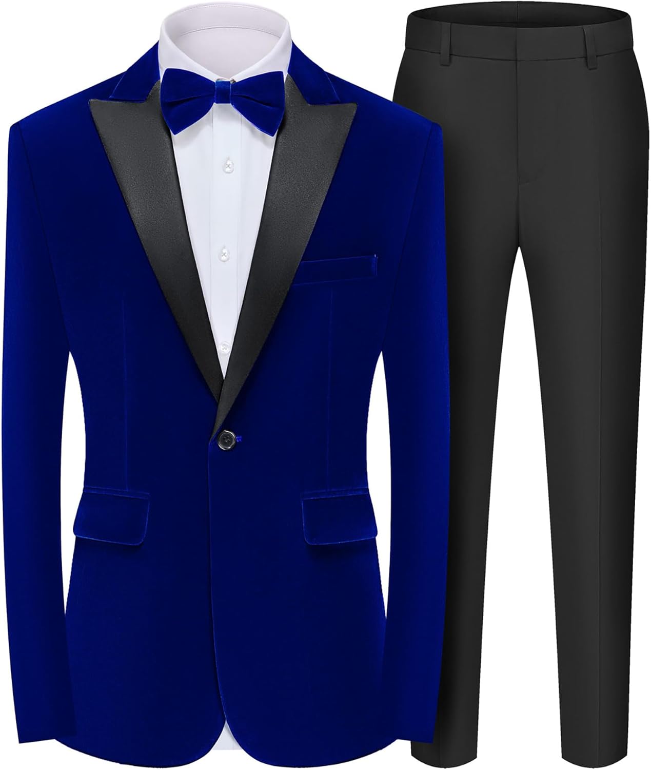 MAGE MALE Men’s 2 Piece Velvet Suit Peak Lapel One Button Slim Fit Tuxedo Blazer Party Dinner Jacket & Pants MAGE MALE Men’s 2 Piece Velvet Suit Peak Lapel One Button Slim Fit Tuxedo Blazer Party Dinner Jacket & Pants