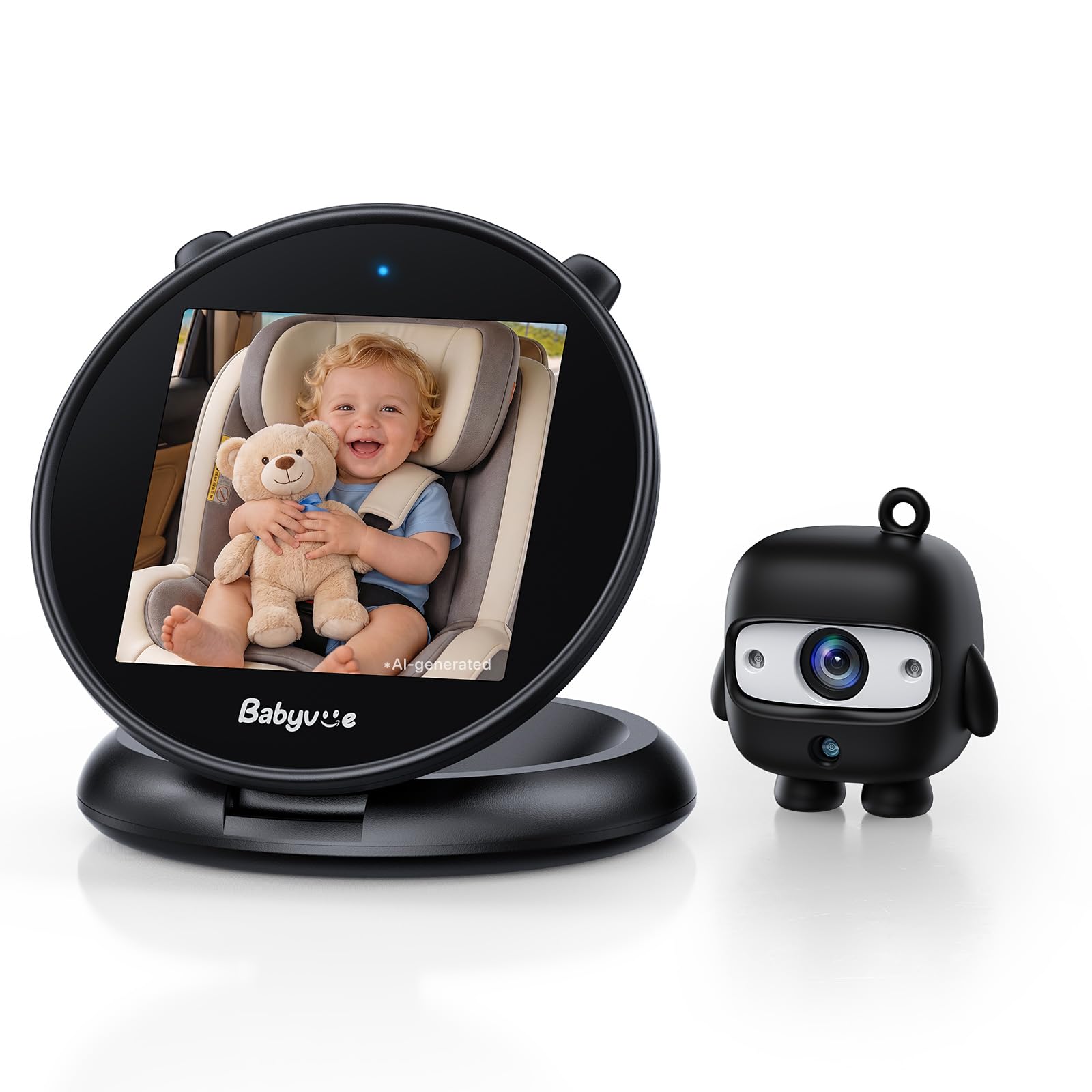 Babyvue Baby Car Camera Round Fold-Down Monitor