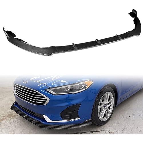 Q1-TECH, Front Bumper Lip fit for Compatible with 2019 2020 2021 Ford Fusion, Front Bumper Lip Spoiler Air Chin Body Kit Splitter, ABS, STP-Style (Painted Carbon)
