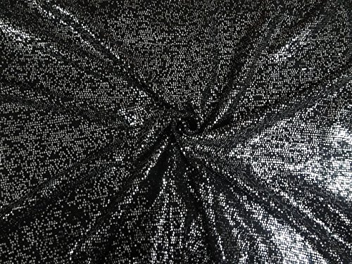 Tissu double georgette sequins noir pour coudre des vêtements fluides