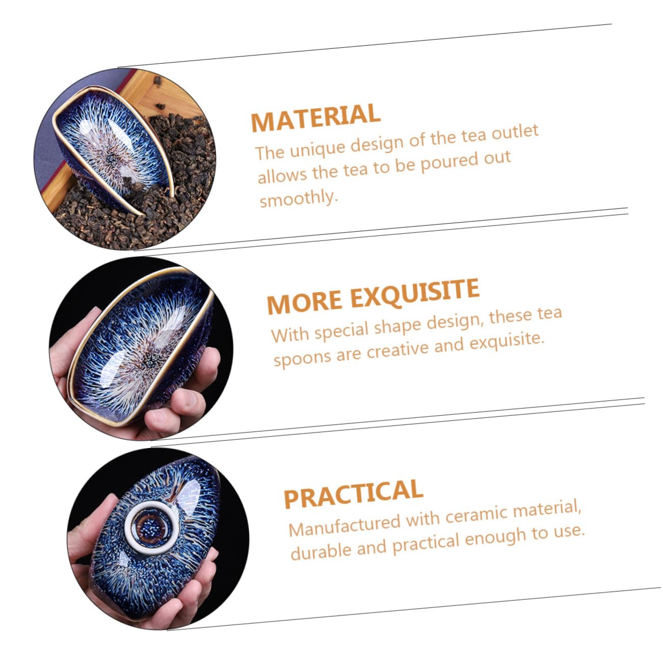 Garneck Creative Ceramic Tea-leaf Holder Vintage Handmade Tea Accessory for Loose Leaf Office and Home Use