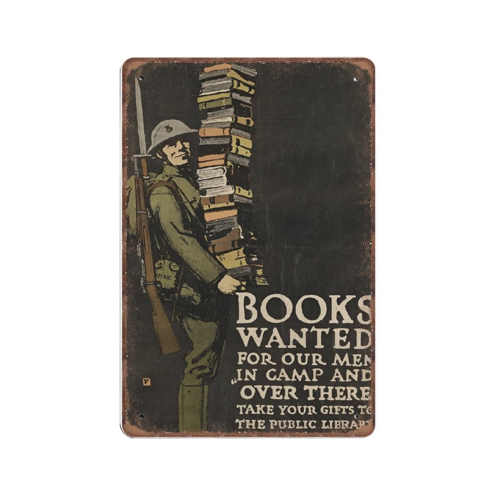 Targa In Metallo Vintage Propaganda Prima Guerra Mondiale, 20x15 Cm, Per Interno/esterno
