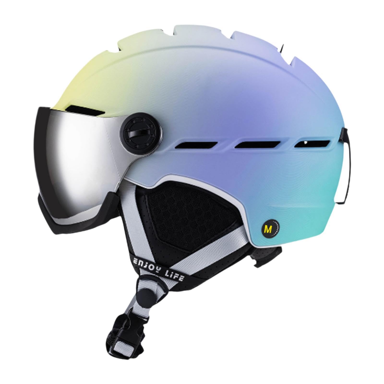 Homyl Casco de Esquí para Esquiar con 12 Orificios de Ventilación Y Gafas Casco de Snowboard Transpirable M