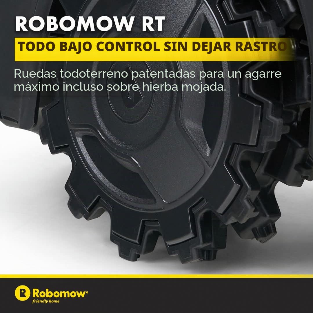 Robomow Robot cortacésped RT300 para Superficies de hasta 300 m² | 4,3 Ah; Ancho de Corte de 18 cm; fácil instalación, autolimpiable e Incluye Cubierta de Corte Flotante, Limpiador de mantillo