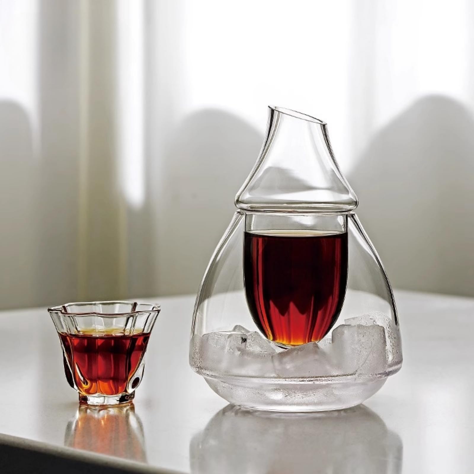 Amazon.co.jp: FLYILIA 冷酒器 カラフェ 徳利 お猪口 セット