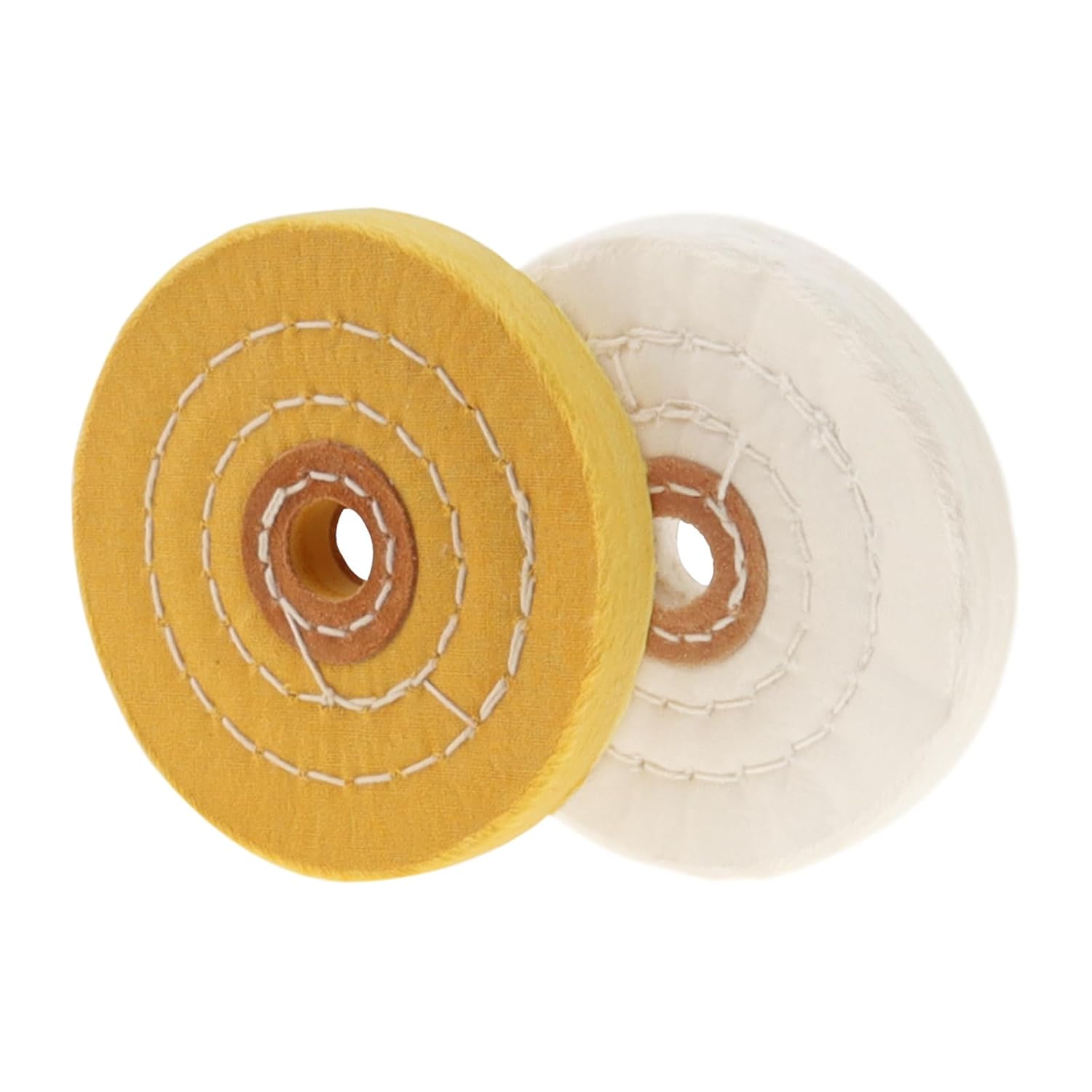 2 Pcs 4 Inch Cotton Buffing-Polishing Wheels，Cotton (50 Ply)，3/5 Inch Arbor Hole，Buffing Wheels for Drill Applies to Bench Grinder and Polishing Machines