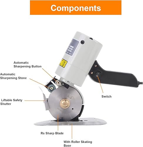 Miniatura 4 de Cortador de tela eléctrico, cuchillo octogonal, máquina de corte de tela, cuchillo redondo, cuchilla rotativa, tijeras para corte de lana de cuero,