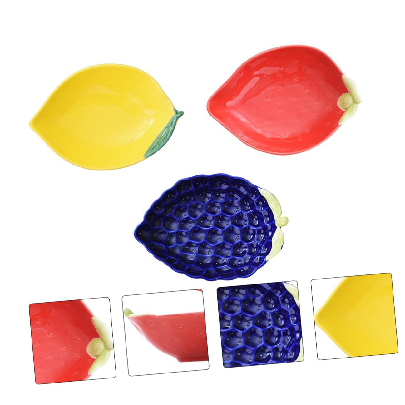 Ciieeo Trockenfrüchteteller aus Keramik 3 Stück Snackschalen für Trockenfrüchte Obst und Snacks Multifunktional und Praktisch für Hochzeiten und Familienfeiern Zufällige Farbe