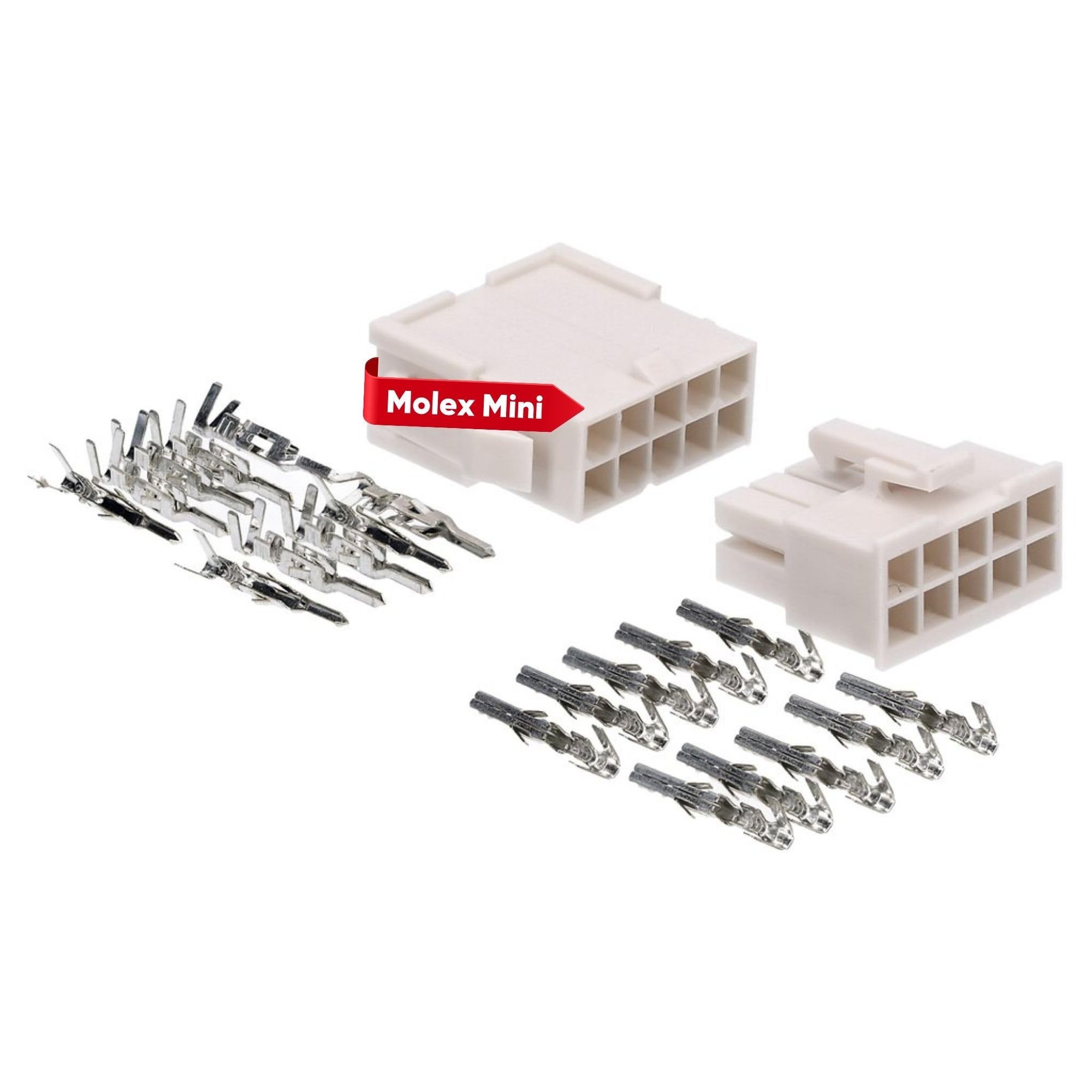 Kali-2410 Molex Mini-Fit Jr. Kit Connecteur 10 Broches PC | Connecteurs Molex 10 broches robustes pour alimentation PC, ventilateur, modélisme et éclairage RVB, courant 9A
