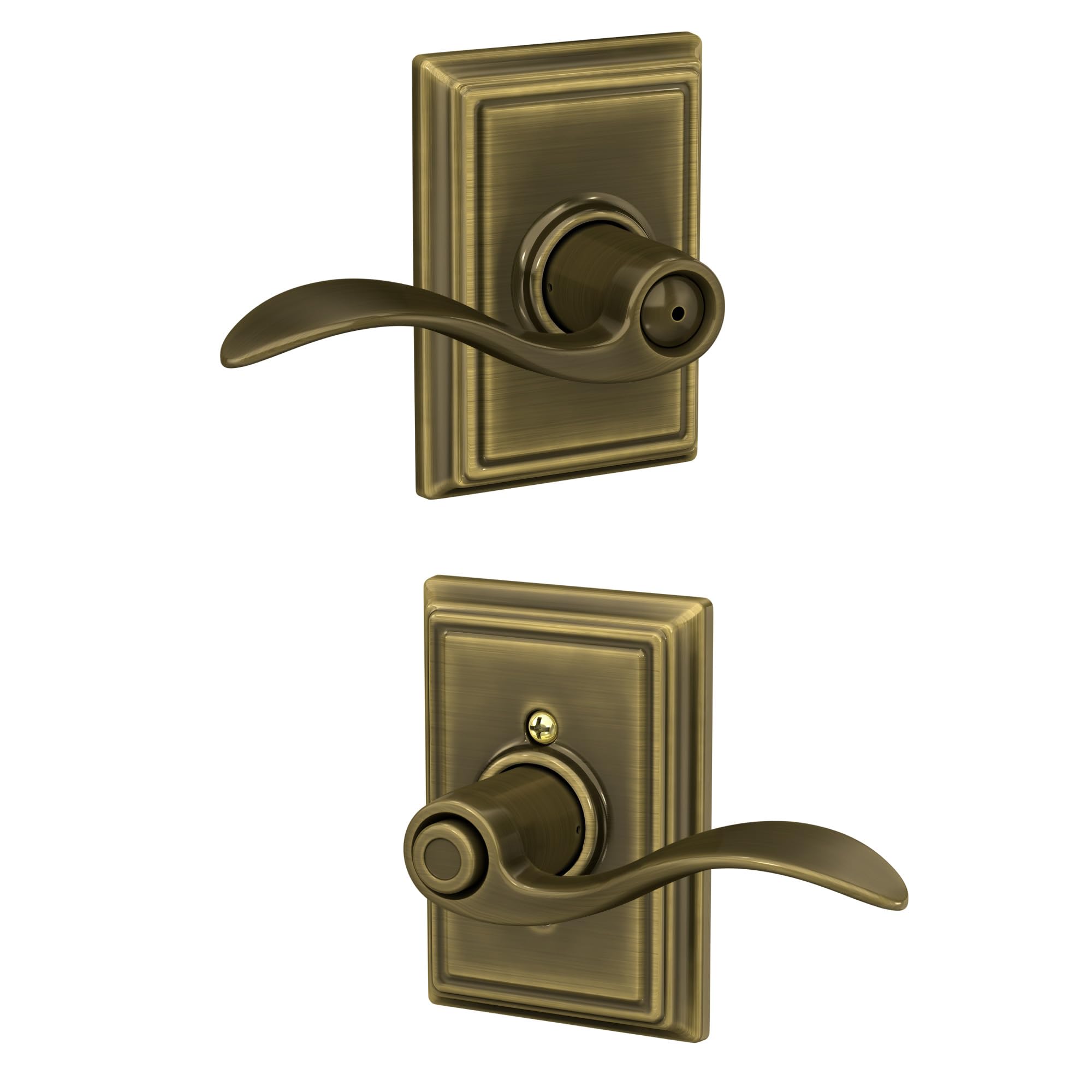 Schlage Lock Company F40ACC609ADD Addison Collection Accent Privacy Lever, Antique Brass