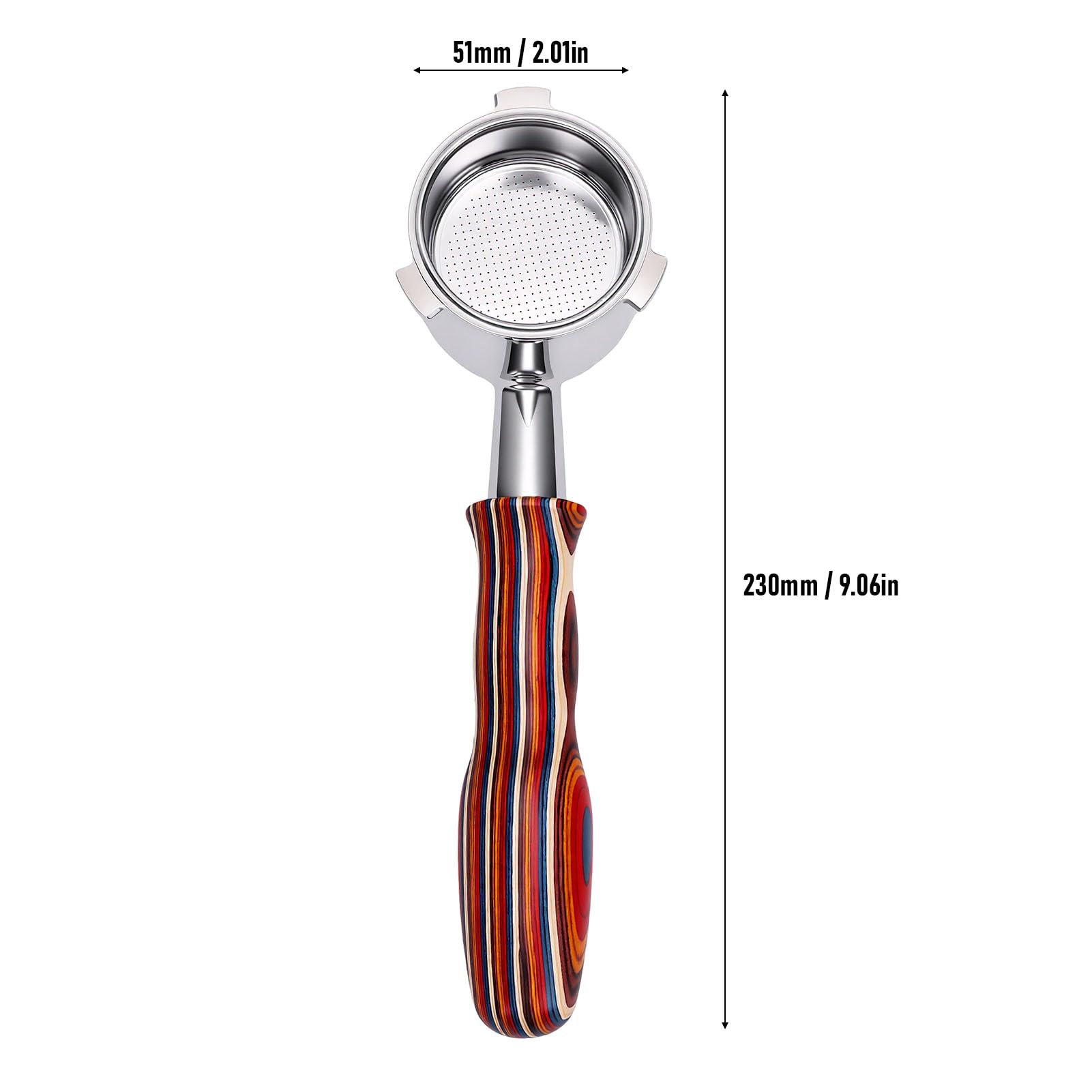Qcwwy Portafiltro de 51 Mm para, de Madera de Abedul for Preparación de café en Casa | Preparación precisa, agarre estable, herramienta profesional para barista, apta para serie 9