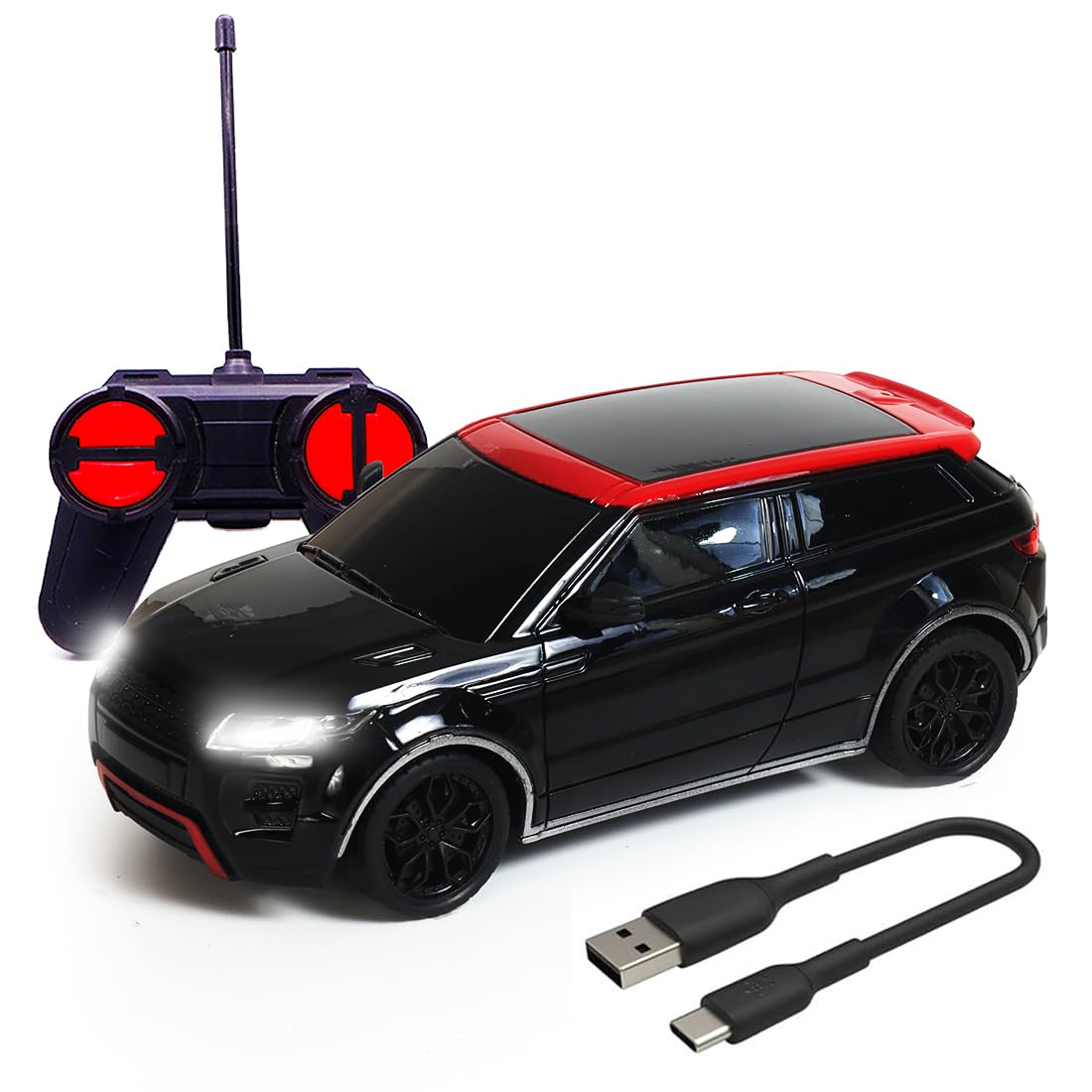 Wembley Remote Control Car Rechargeable Rc Car Toys for Kids 1:24 High Speed Racing Remote Car for Kids - Black Red