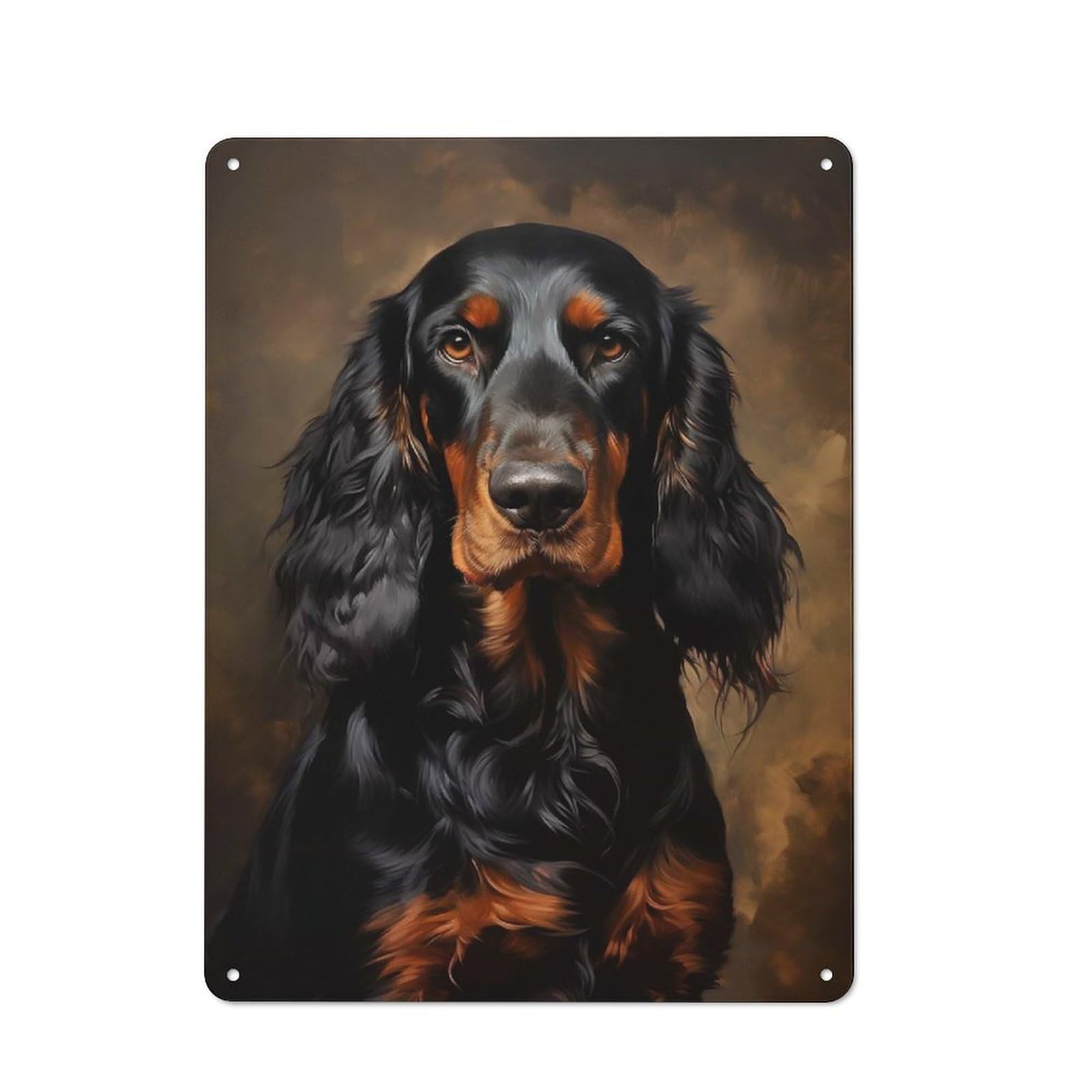Junmoney Style-14 Tin Wall Plaque 40X30cm With Gordon Setter Dog For Studio Or Craft Room, For Kitchen, Dining Room And Home Bar Wall Decor