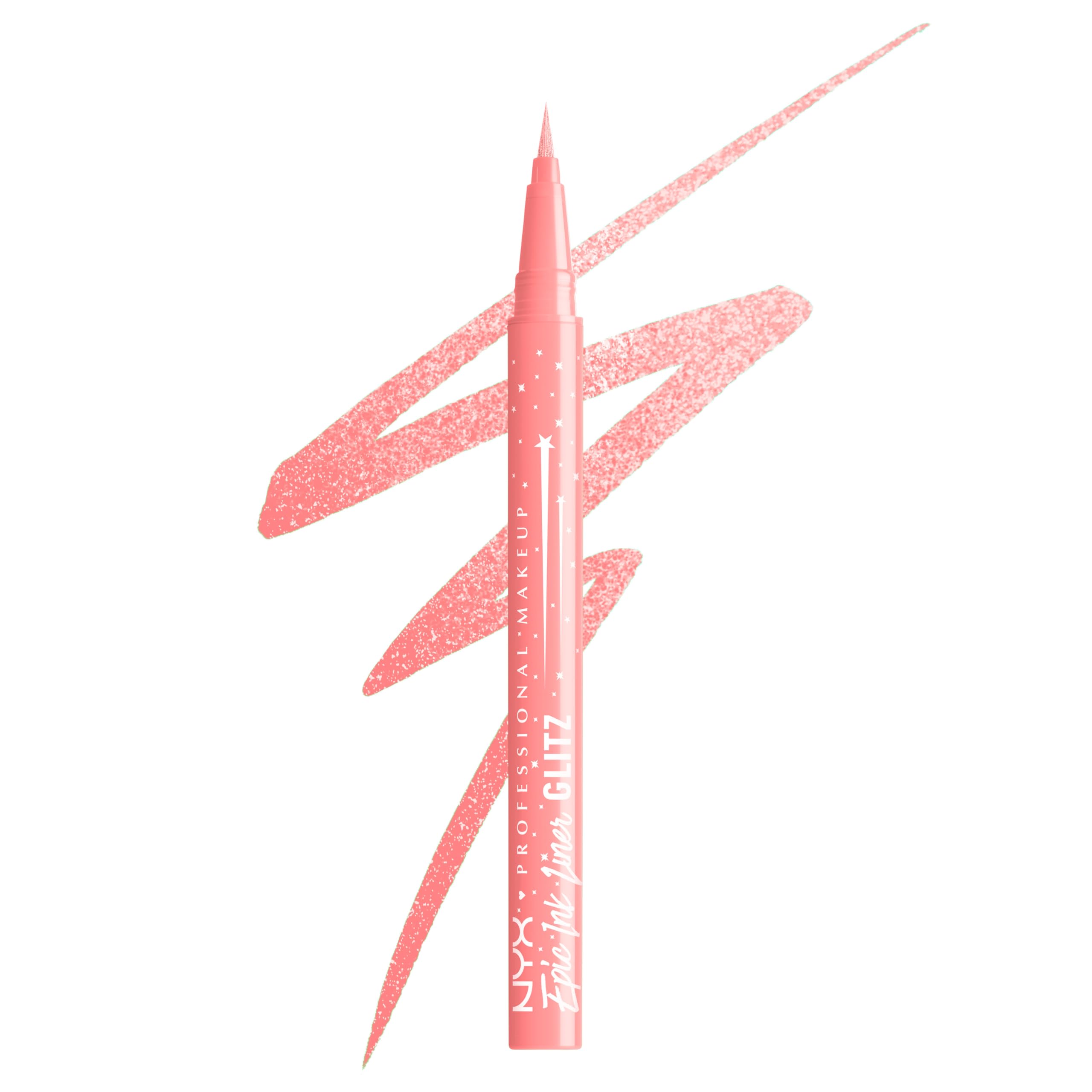 Nyx Professional Makeup Pink Epic Ink Glitz Liner Waterproof Metallic Liquid Eyeliner With Vegan Formula - Bootcut Bling (Shimmer Bubblegum )