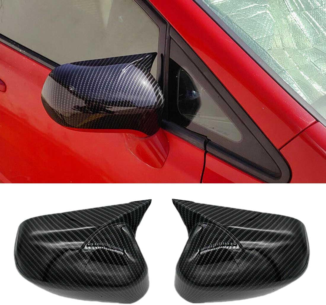 XITER 2PCS ABS Plastic ox Horn Side Mirror Cover Exterior Decoration Rearview Mirror Guard Cover Trim for 11th Gen Honda Civic 2022 2023 2024 2025 2026 Accessories(Carbon Fiber)
