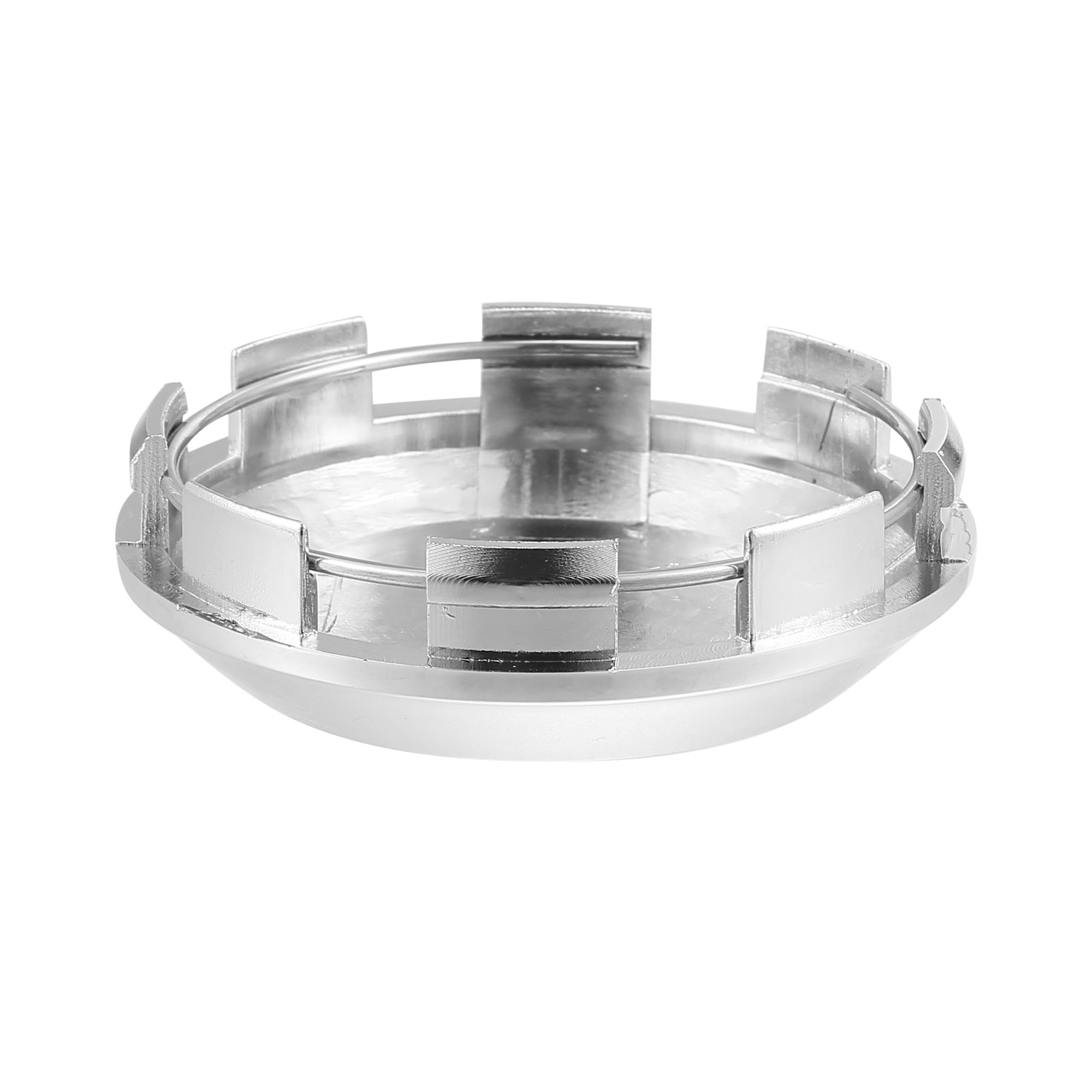 X AUTOHAUX Cache Moyeu Ton Argent 4pcs 76mm 8 Clips pour Voiture