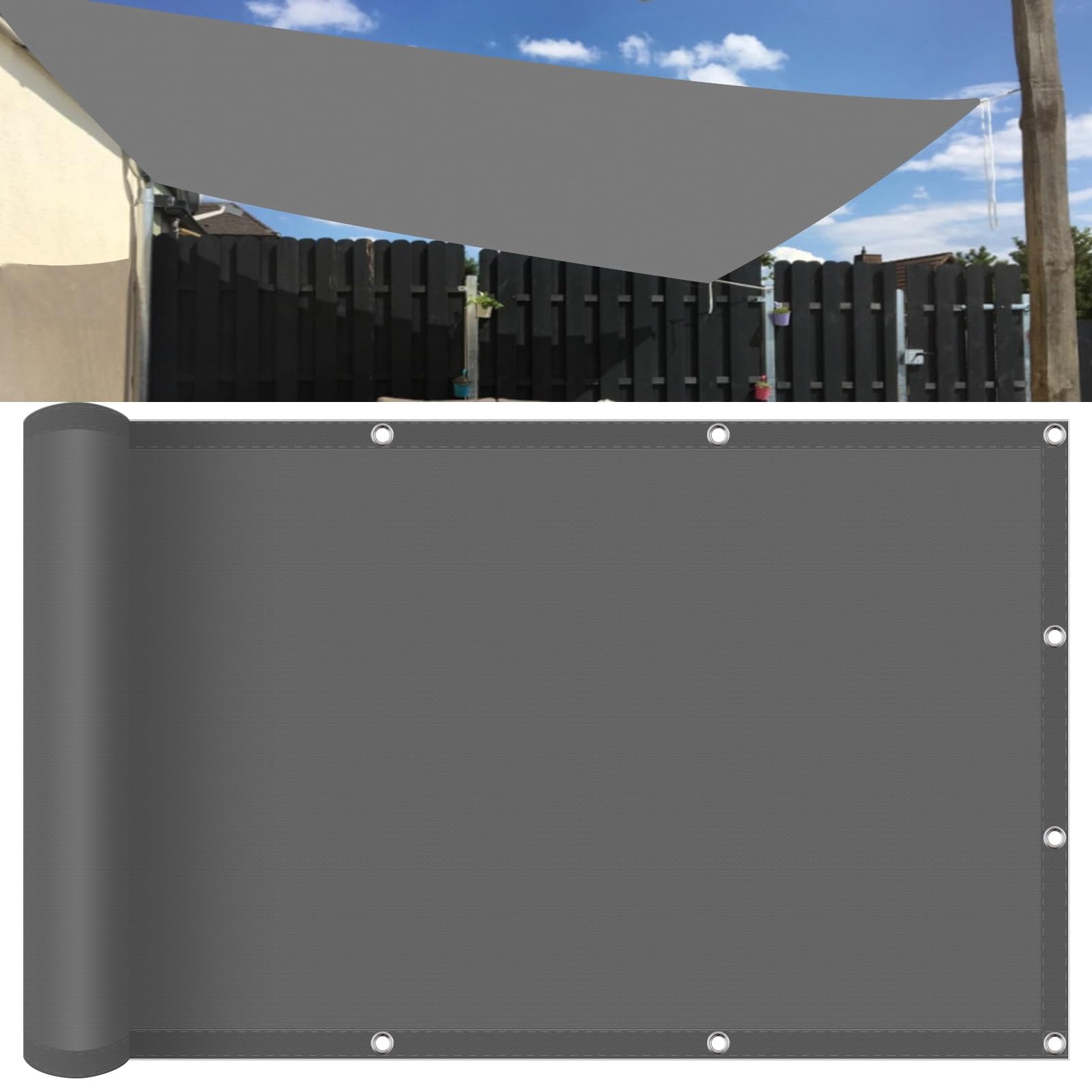 KLGFBDC Waterproof Sun Shade Sail 180x340 cmUV Protection TearResistant Machine Washable Canopy with Grommets for Garden Patio CampingDark Gray Outdoor Protection