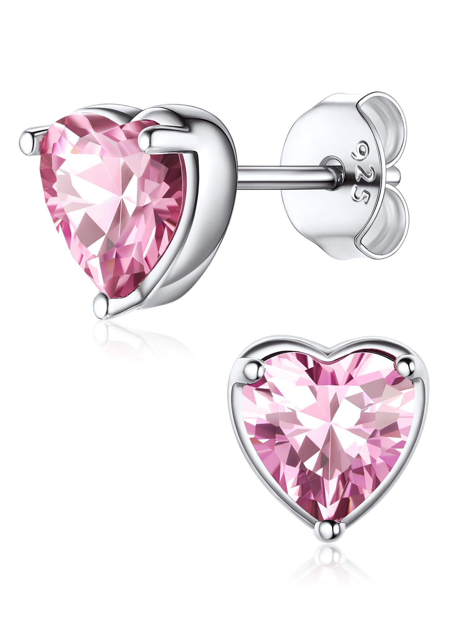 Sponsored Ad – Sterling Silver Birthstone Earrings for Women Sparkly Cubic Zirconia Heart/Princess/Round Stud Earrings Birthday Jewellery(With Gift Box)