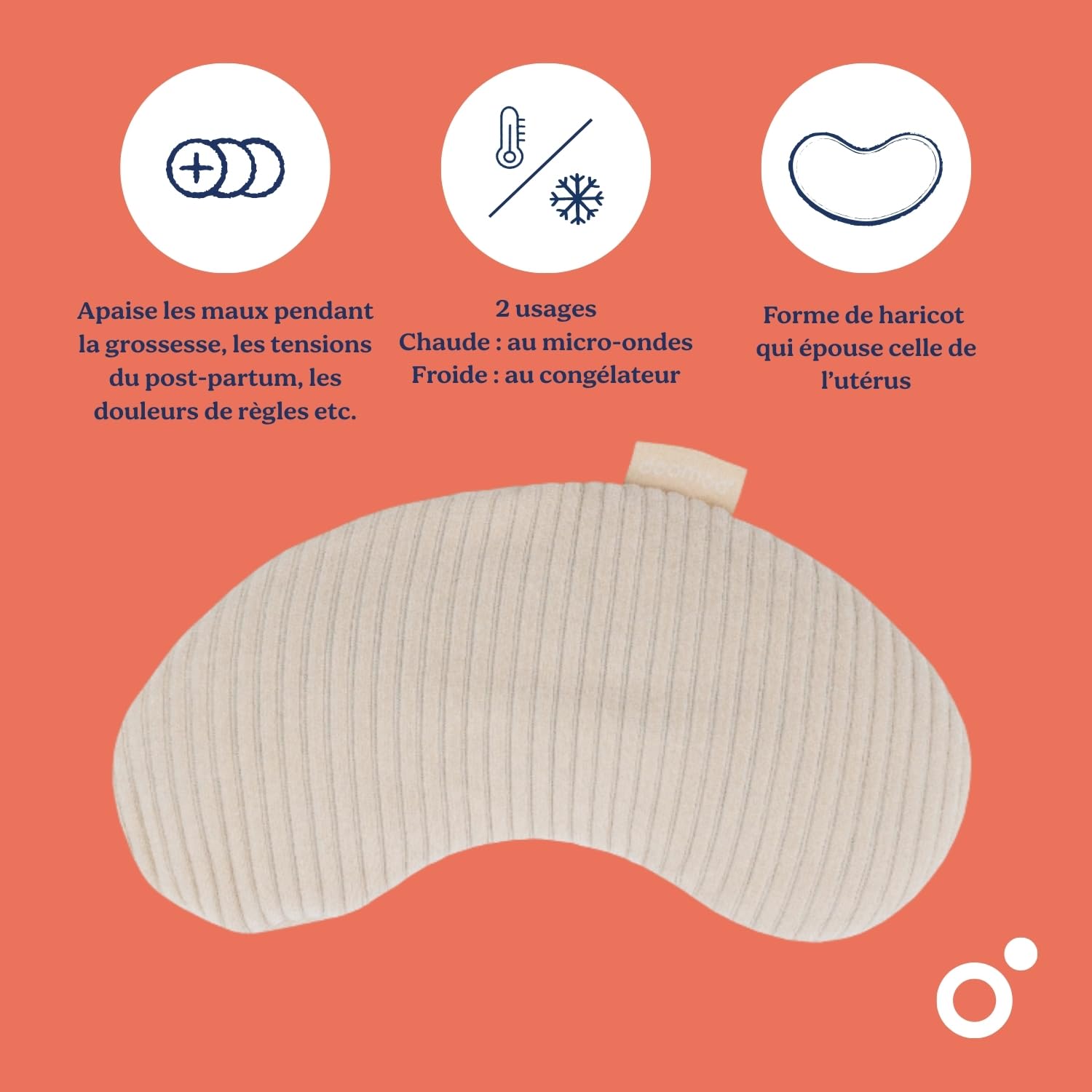 doomoo Bouillotte Micro-onde Snoogy Mom – Soulage Règles Douloureuses, Endométriose, Post-Partum – Ceinture Chauffante Ergonomique Chaud/Froid avec Graines Naturelles, Corduroy Sand