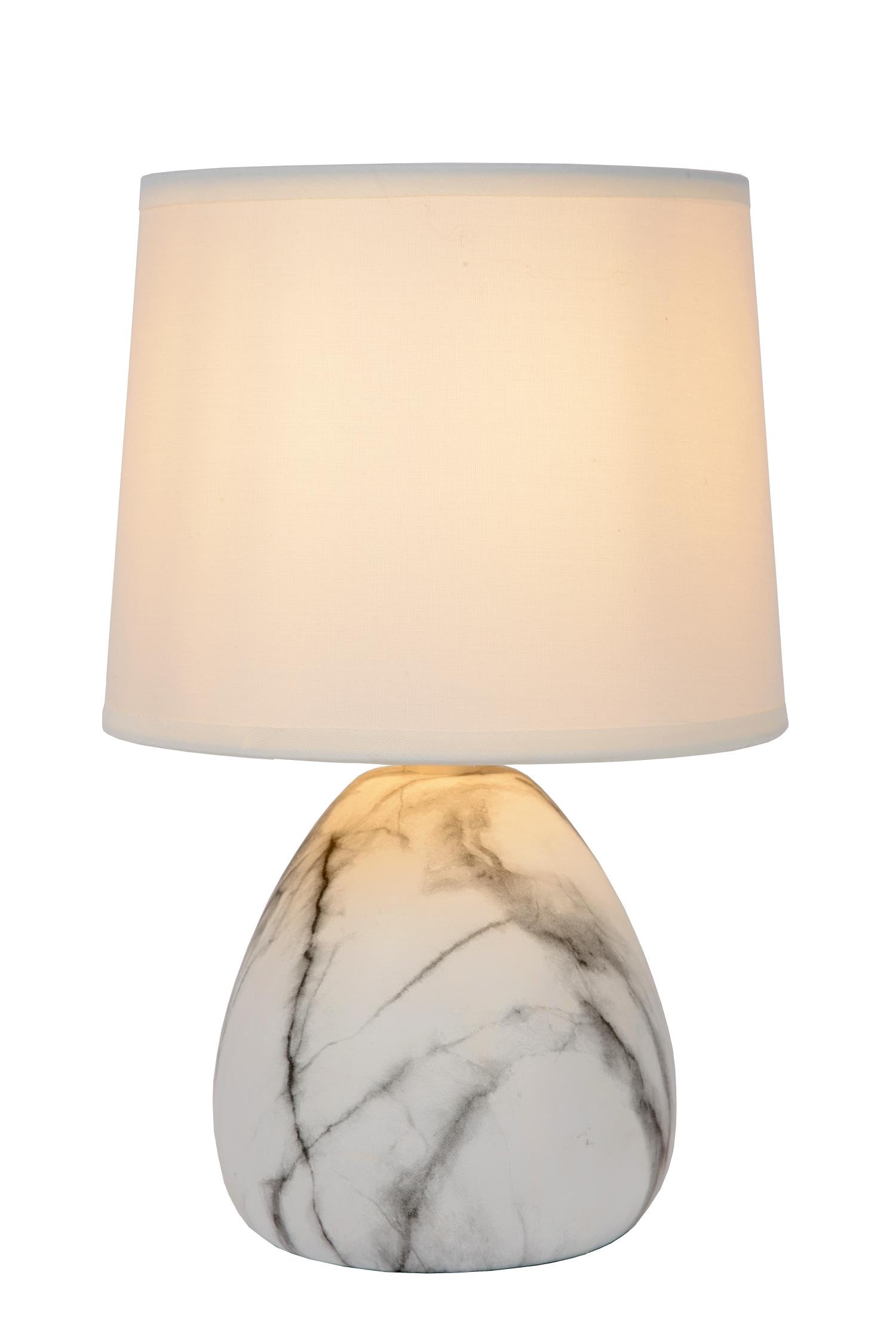 LUCIDE MARMO - Lámpara de mesa - Ø 16 cm - 1xE14 - Blanco
